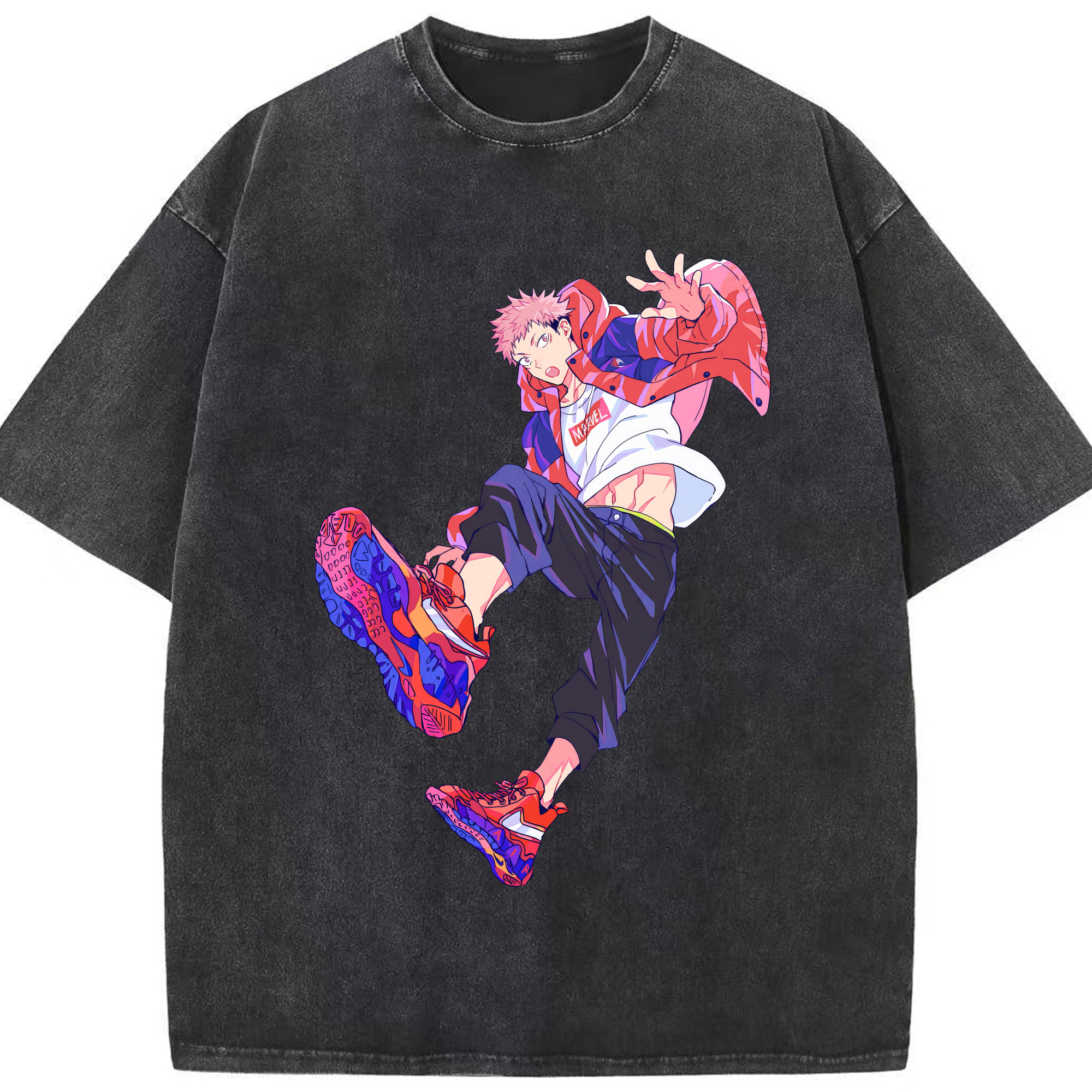 （画像用） 呪術廻戦 Jujutsu Kaisen 綿100% ヴィンテージ風 半袖Tシャツ（フロントプリント）