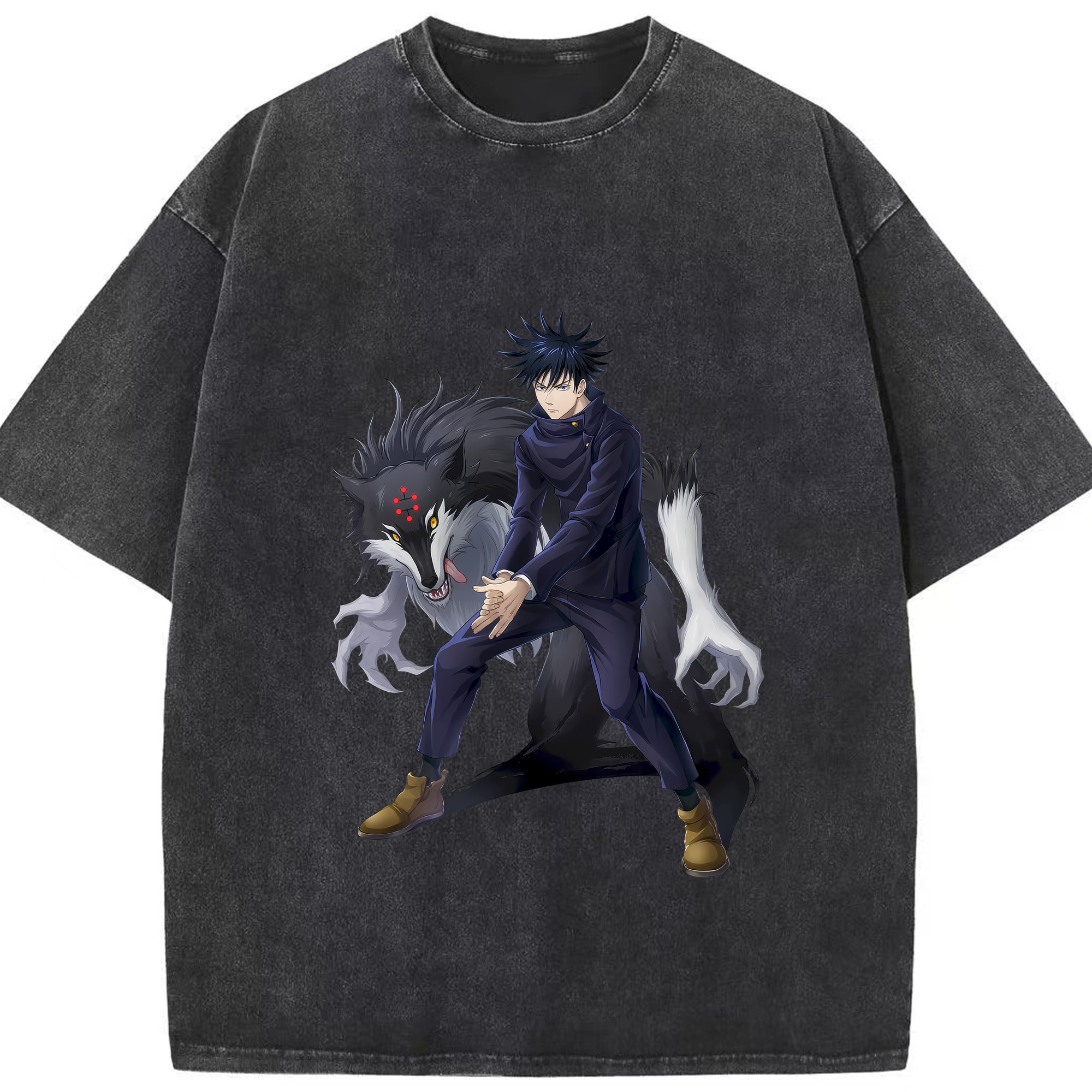 （画像用） 呪術廻戦 Jujutsu Kaisen 綿100% ヴィンテージ風 半袖Tシャツ（フロントプリント）
