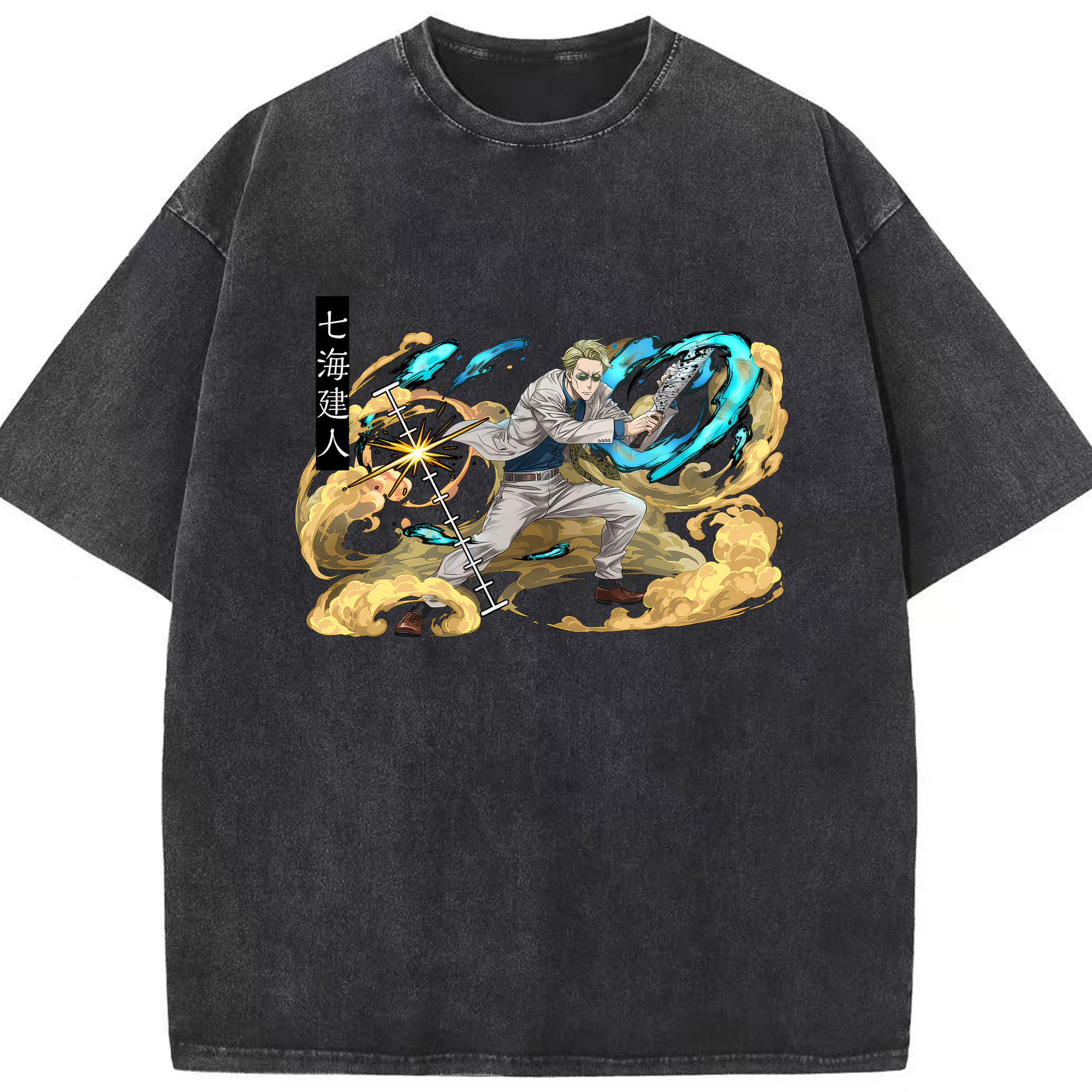 （画像用） 呪術廻戦 Jujutsu Kaisen 綿100% ヴィンテージ風 半袖Tシャツ（フロントプリント）
