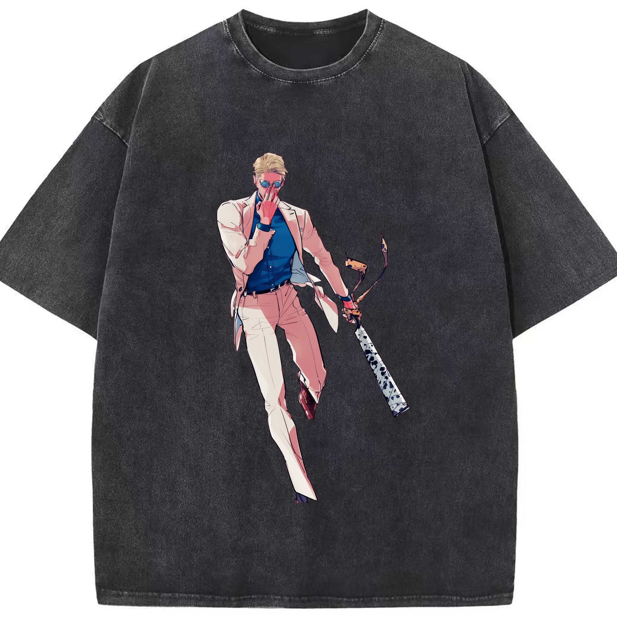 （画像用） 呪術廻戦 Jujutsu Kaisen 綿100% ヴィンテージ風 半袖Tシャツ（フロントプリント）