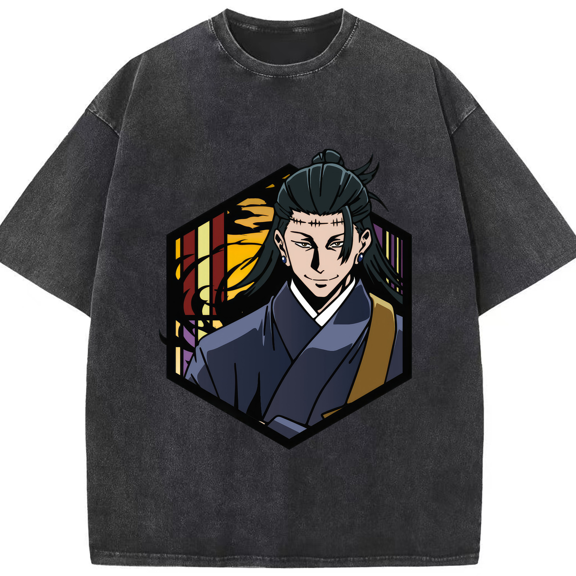（画像用） 呪術廻戦 Jujutsu Kaisen 綿100% ヴィンテージ風 半袖Tシャツ（フロントプリント）