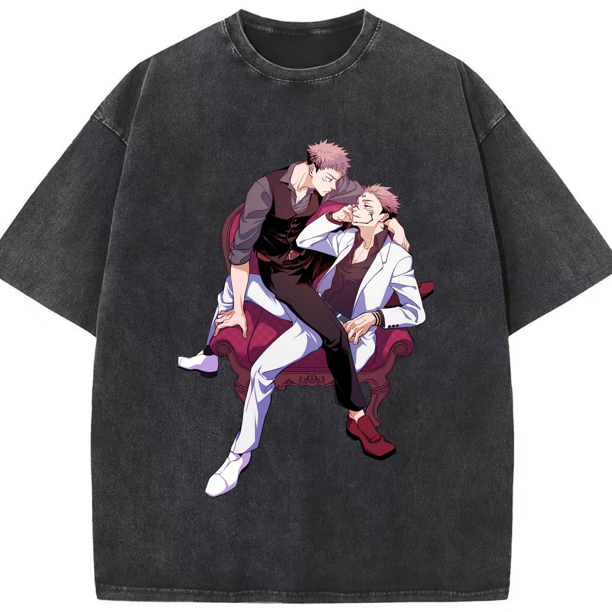 （画像用） 呪術廻戦 Jujutsu Kaisen 綿100% ヴィンテージ風 半袖Tシャツ（フロントプリント）