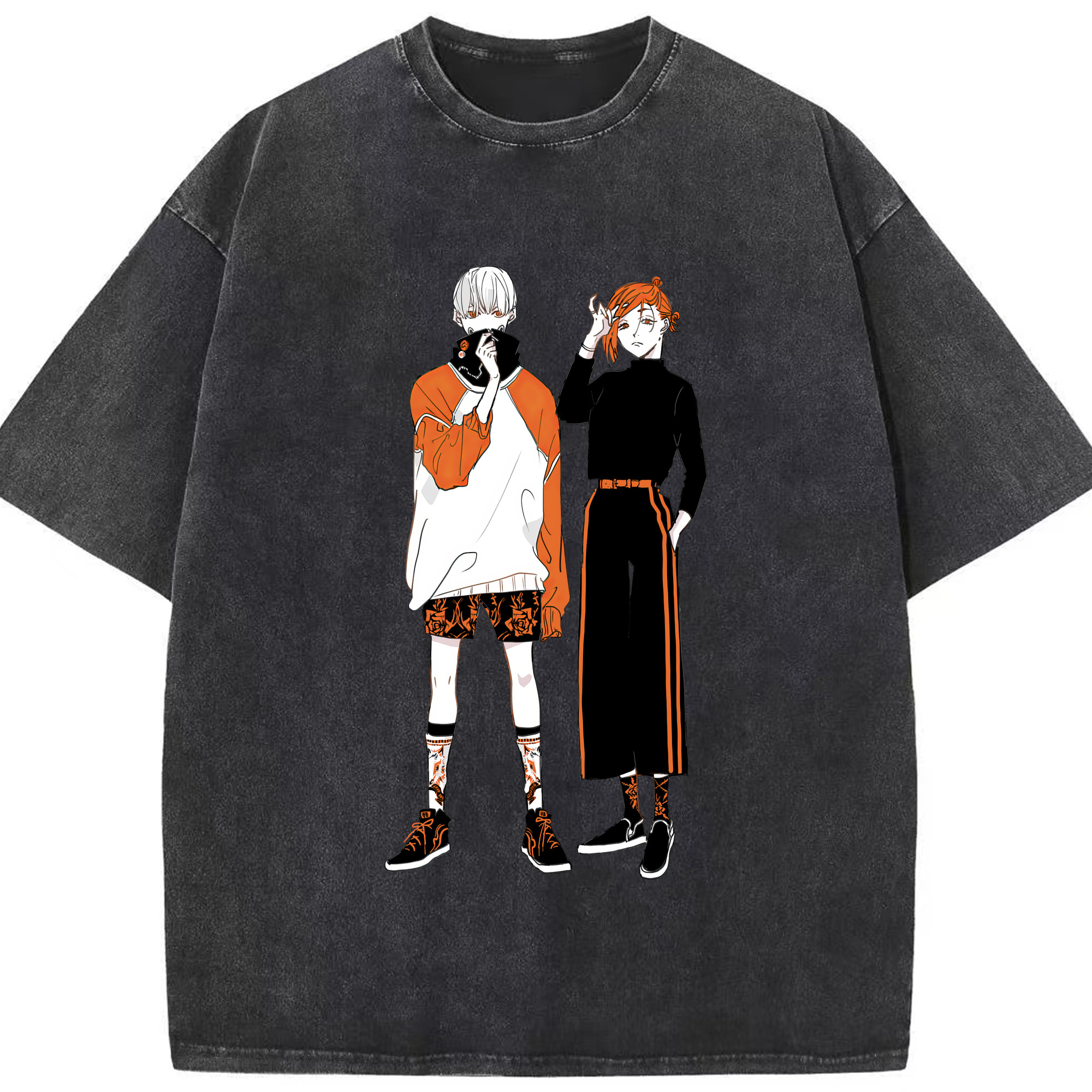 （画像用） 呪術廻戦 Jujutsu Kaisen 綿100% ヴィンテージ風 半袖Tシャツ（フロントプリント）