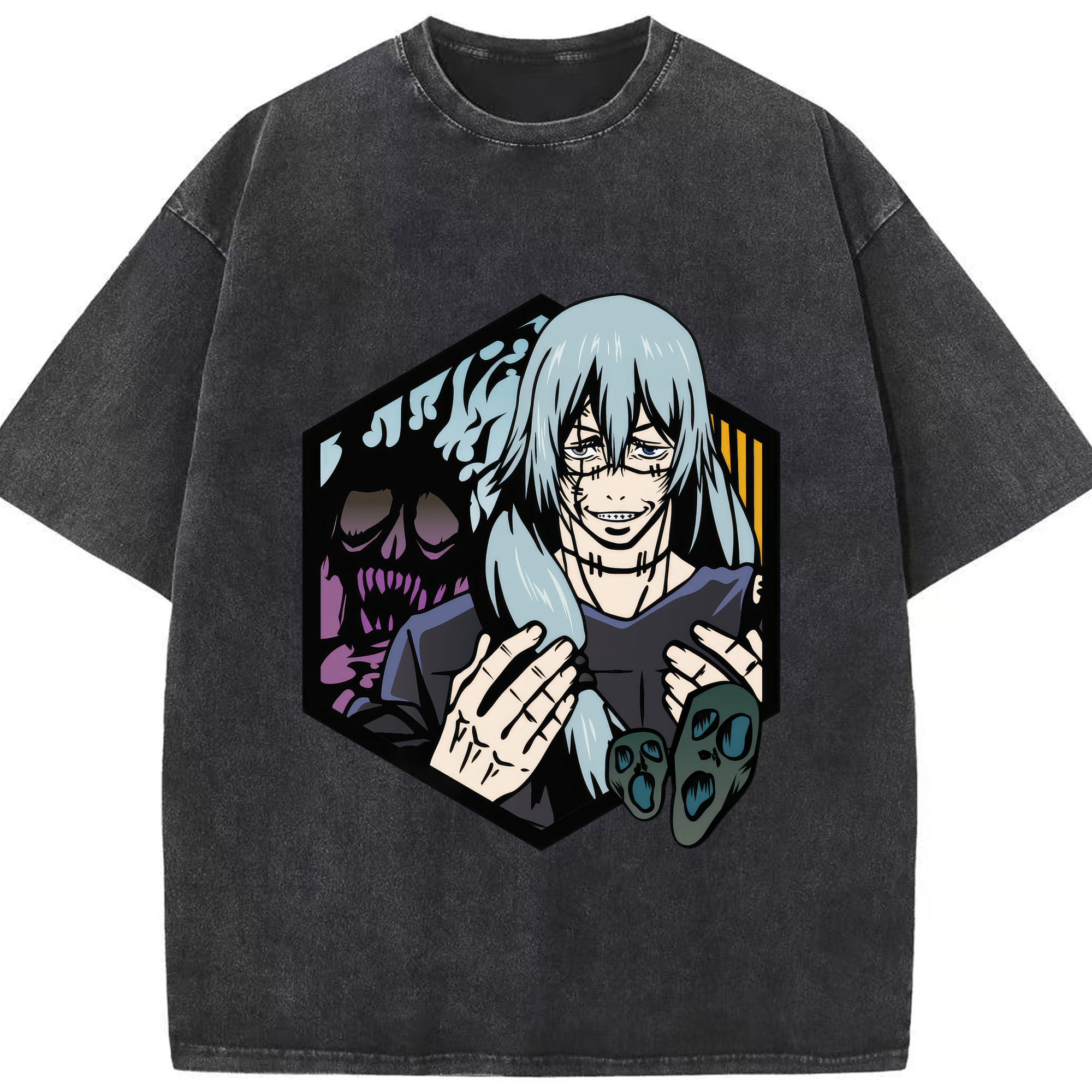 （画像用） 呪術廻戦 Jujutsu Kaisen 綿100% ヴィンテージ風 半袖Tシャツ（フロントプリント）