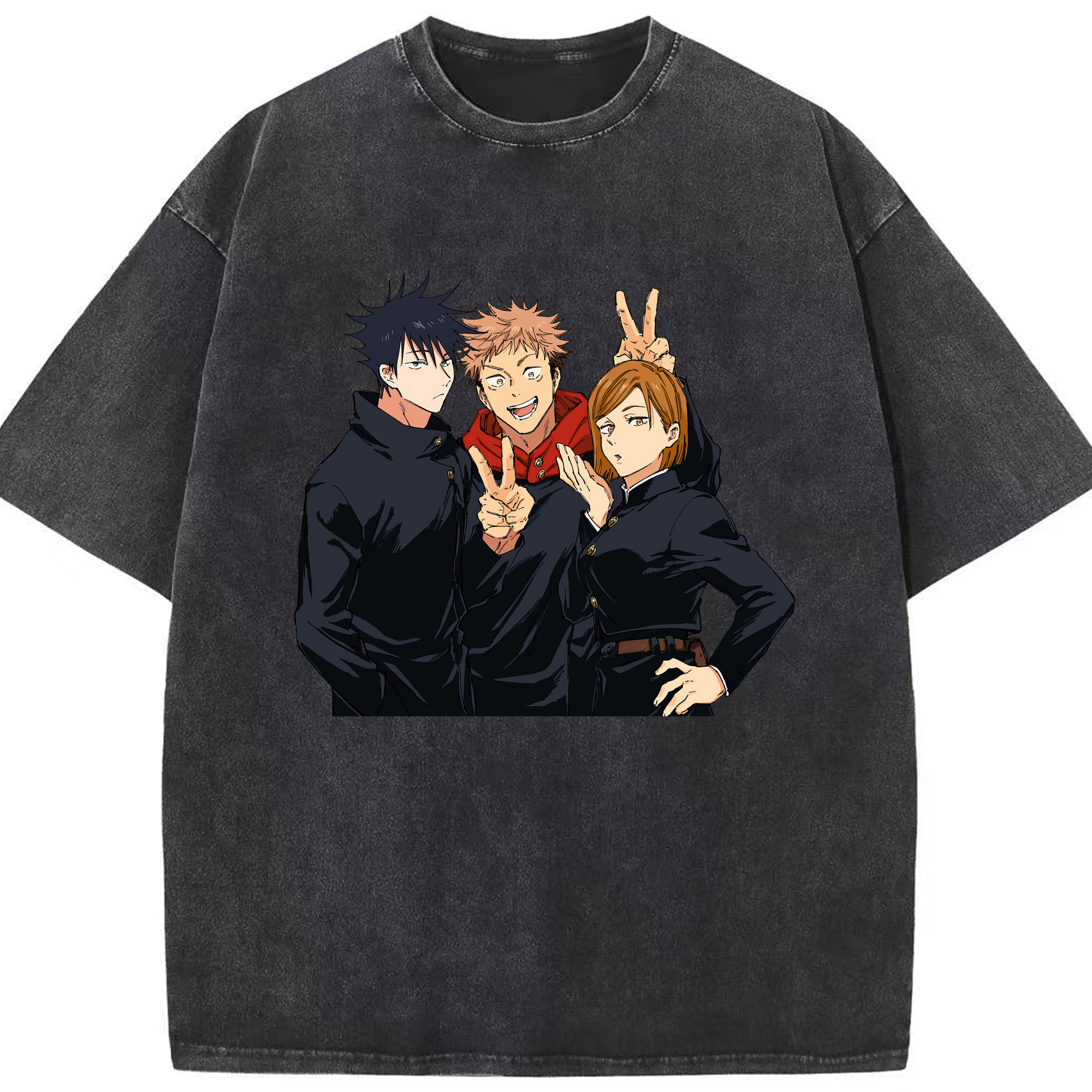 （画像用） 呪術廻戦 Jujutsu Kaisen 綿100% ヴィンテージ風 半袖Tシャツ（フロントプリント）