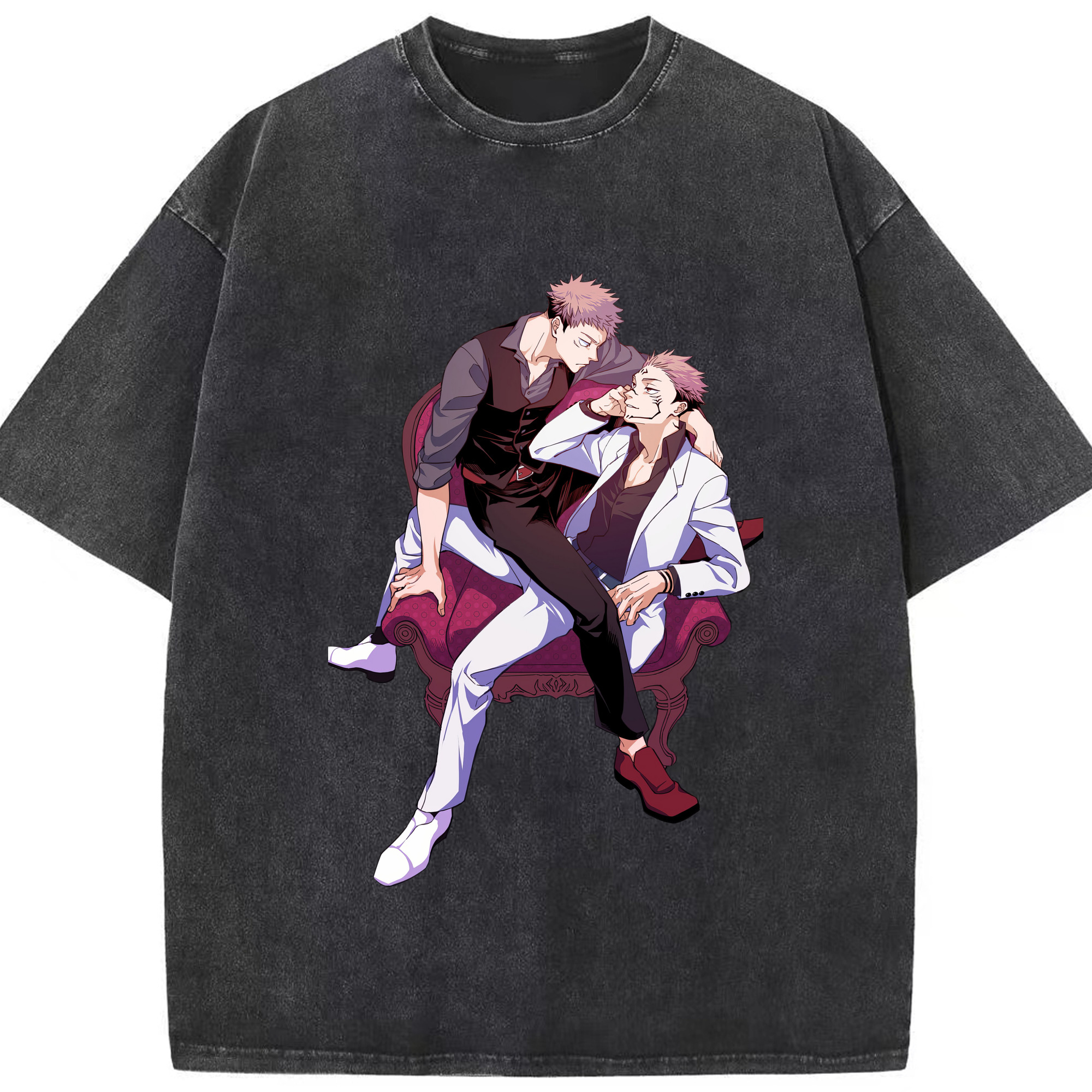 （画像用） 呪術廻戦 Jujutsu Kaisen 綿100% ヴィンテージ風 半袖Tシャツ（フロントプリント）