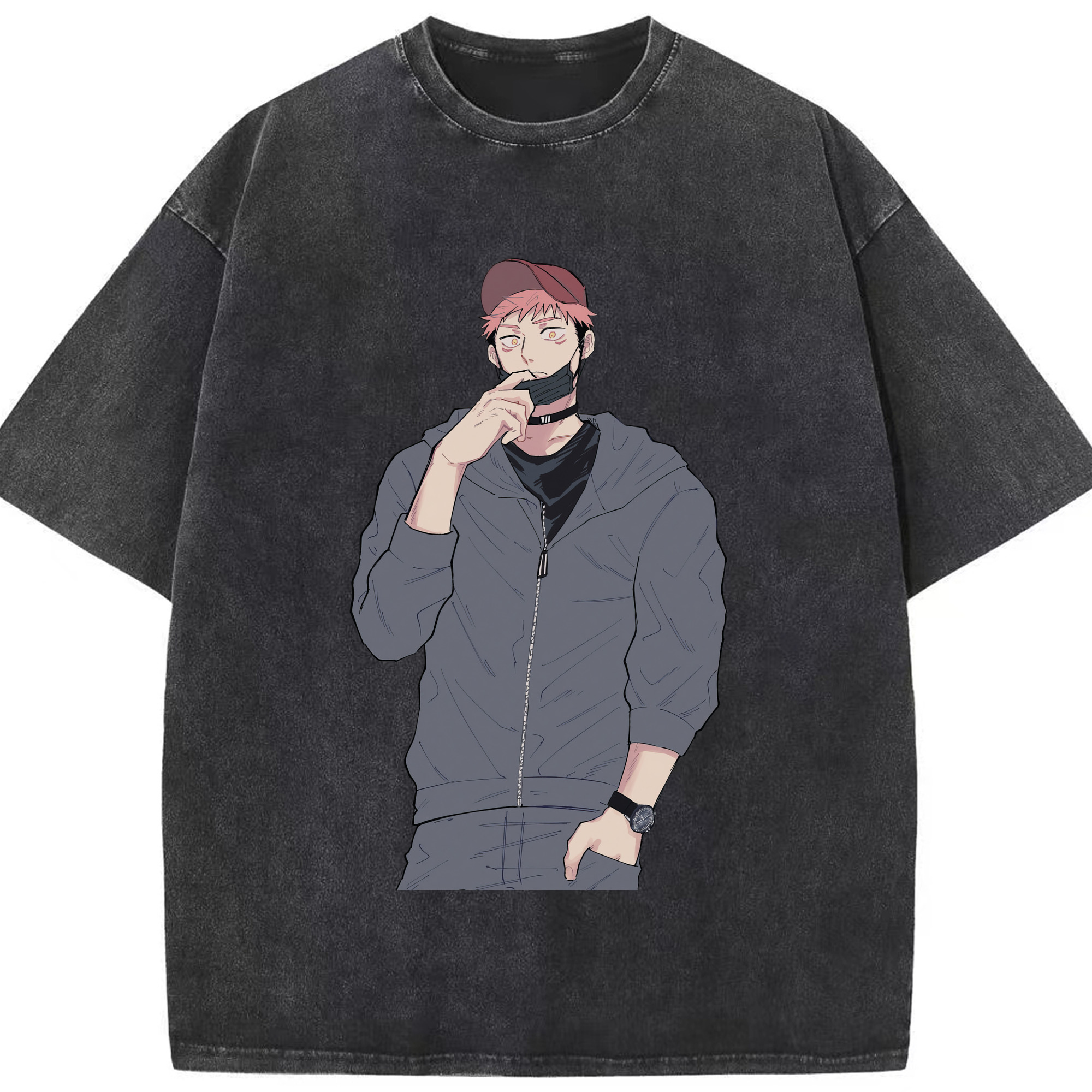 （画像用） 呪術廻戦 Jujutsu Kaisen 綿100% ヴィンテージ風 半袖Tシャツ（フロントプリント）