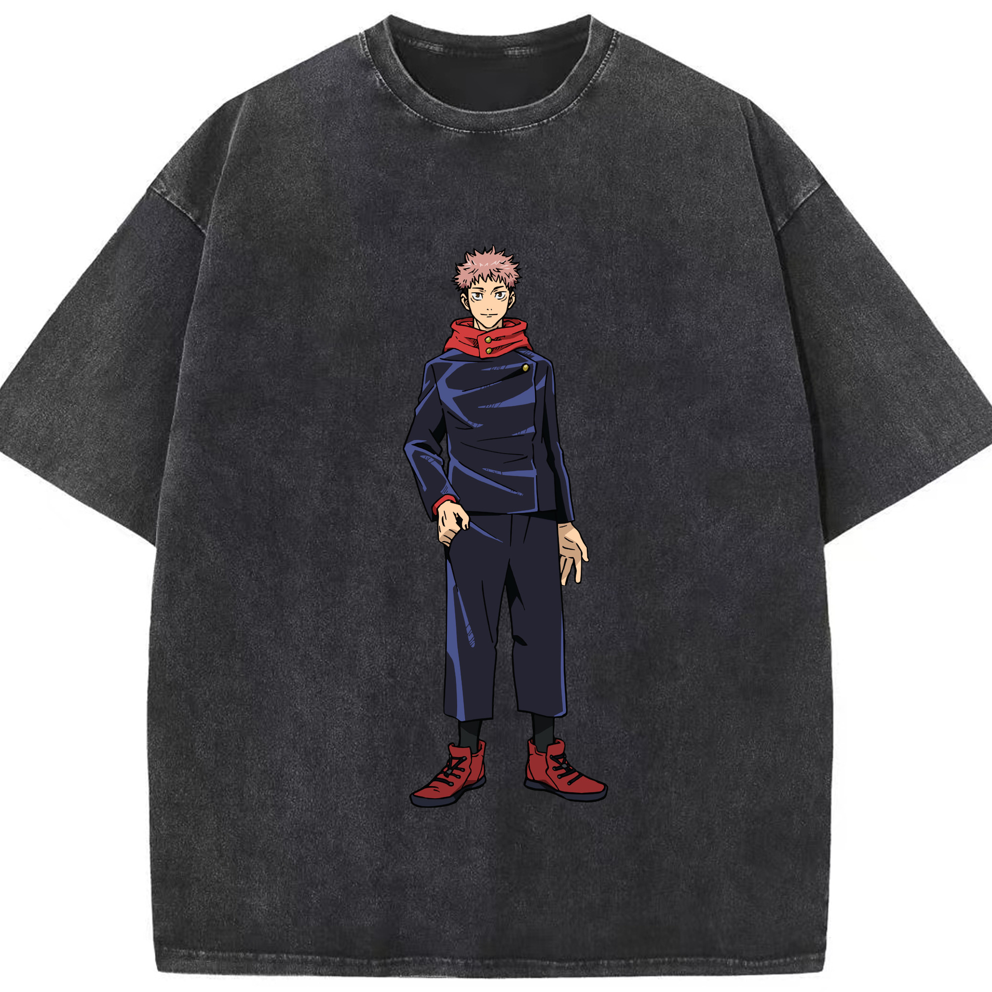 （画像用） 呪術廻戦 Jujutsu Kaisen 綿100% ヴィンテージ風 半袖Tシャツ（フロントプリント）