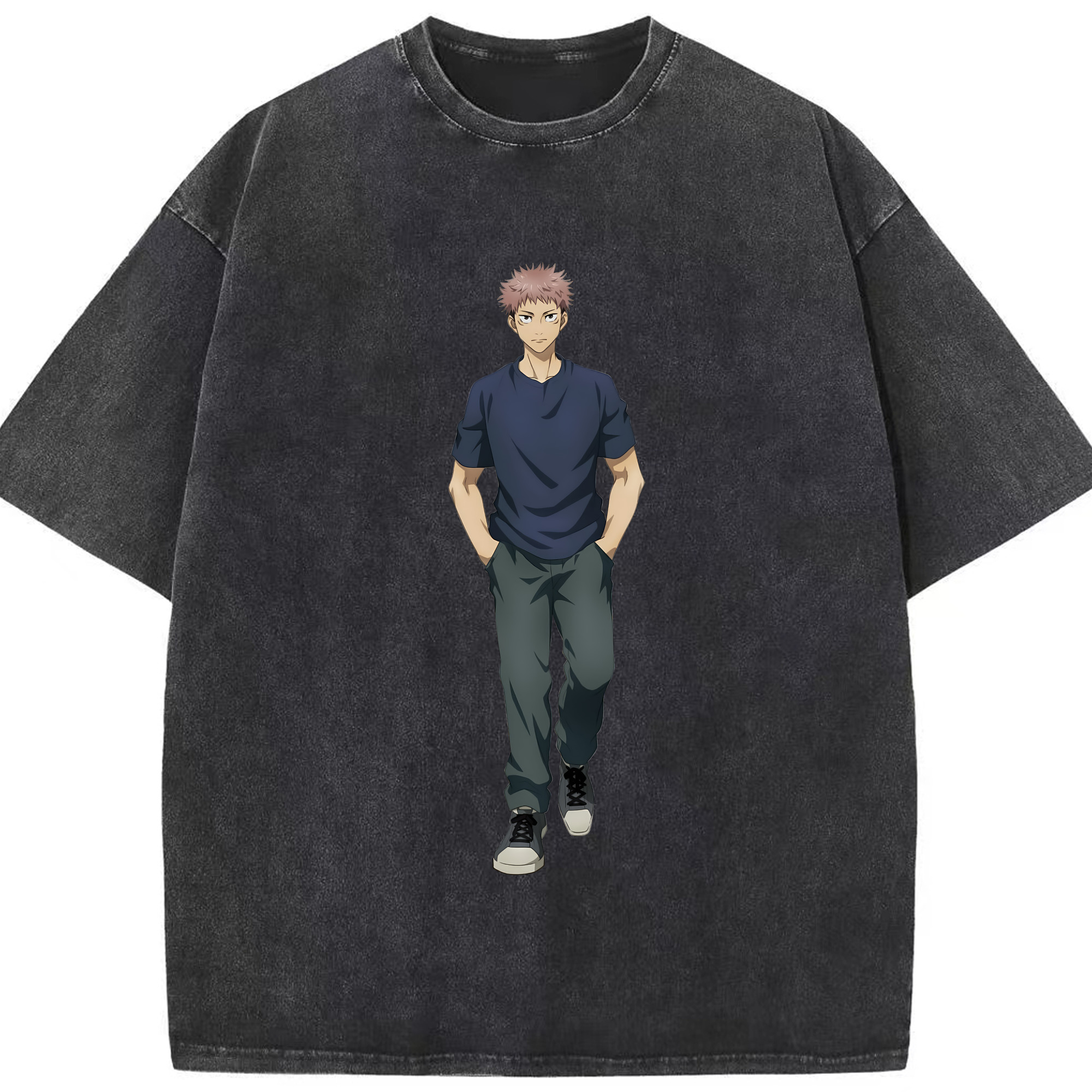 （画像用） 呪術廻戦 Jujutsu Kaisen 綿100% ヴィンテージ風 半袖Tシャツ（フロントプリント）