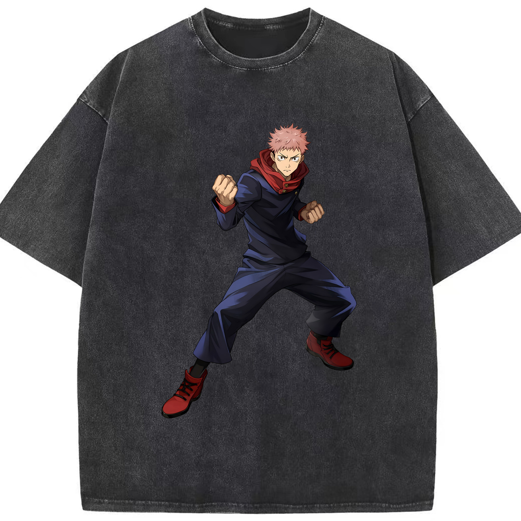 （画像用） 呪術廻戦 Jujutsu Kaisen 綿100% ヴィンテージ風 半袖Tシャツ（フロントプリント）