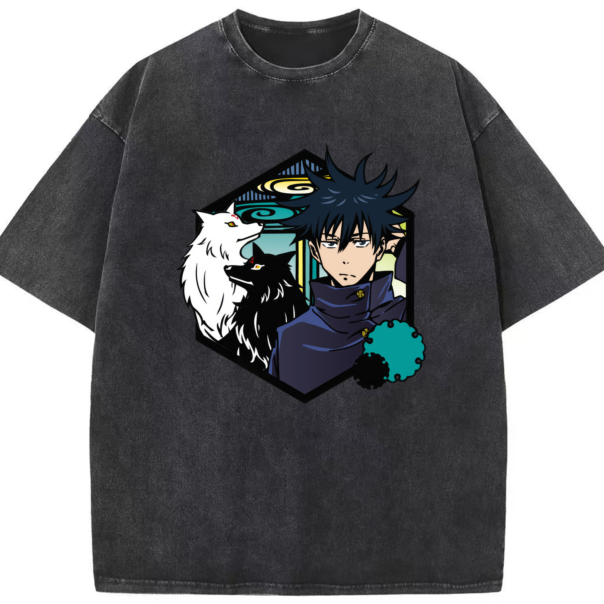 （画像用） 呪術廻戦 Jujutsu Kaisen 綿100% ヴィンテージ風 半袖Tシャツ（フロントプリント）