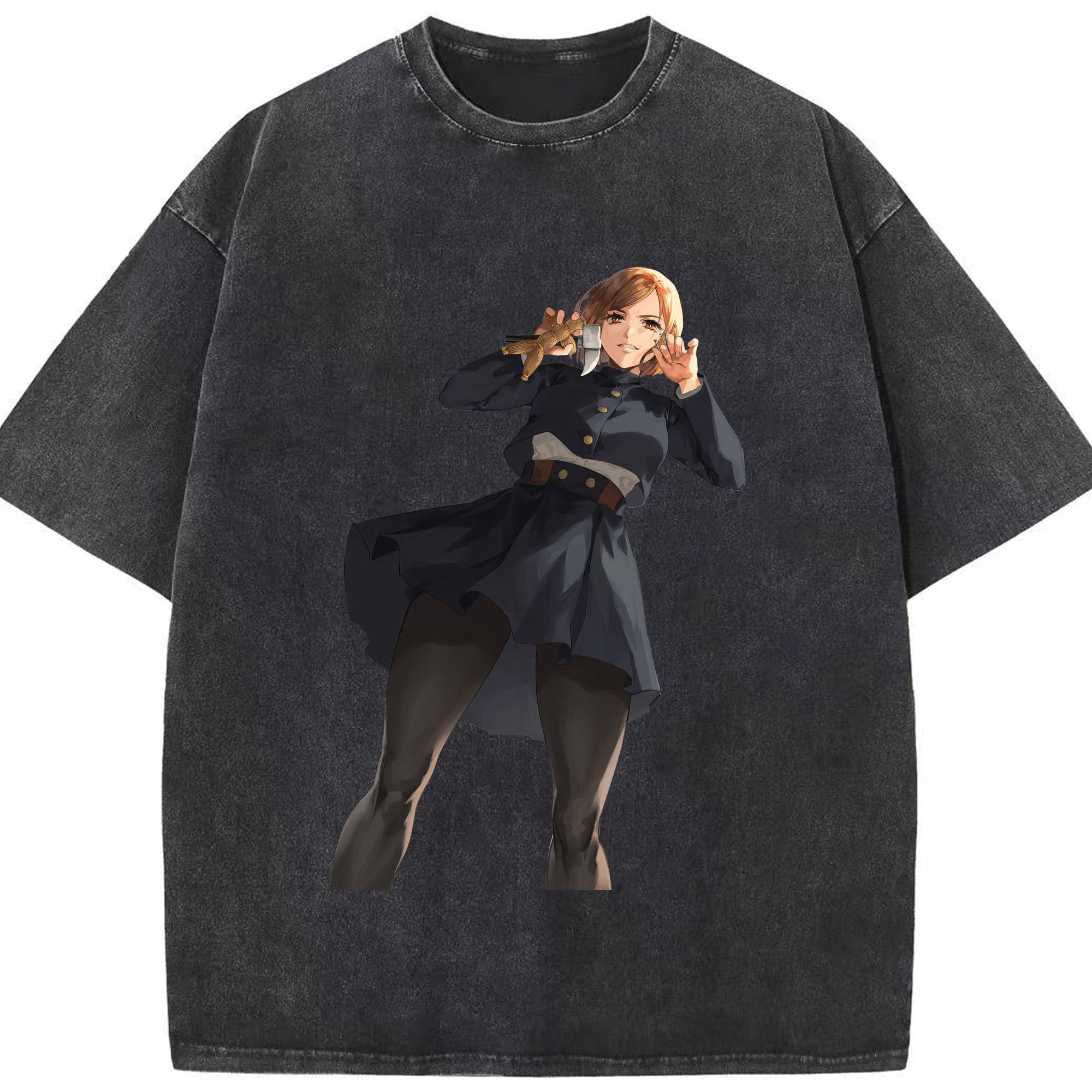 （画像用） 呪術廻戦 Jujutsu Kaisen 綿100% ヴィンテージ風 半袖Tシャツ（フロントプリント）