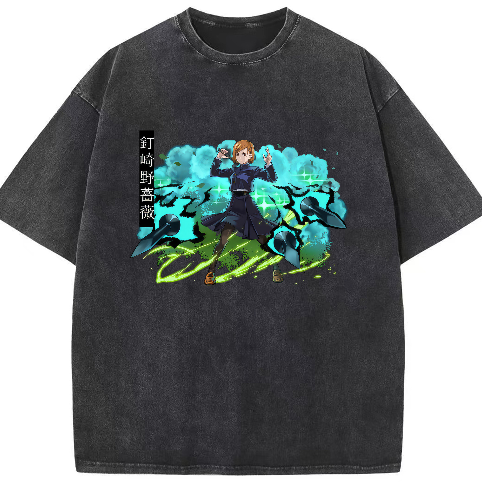 （画像用） 呪術廻戦 Jujutsu Kaisen 綿100% ヴィンテージ風 半袖Tシャツ（フロントプリント）