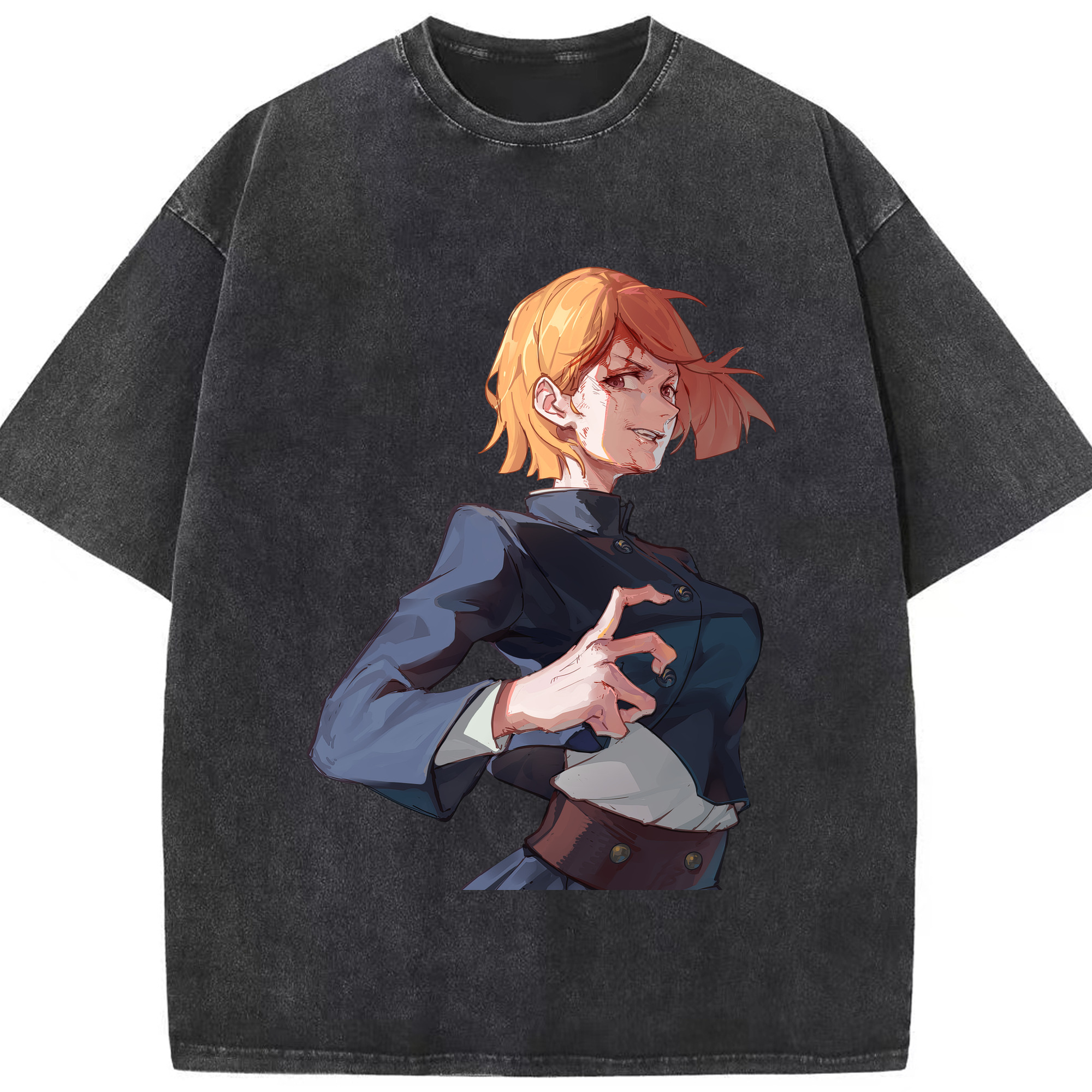 （画像用） 呪術廻戦 Jujutsu Kaisen 綿100% ヴィンテージ風 半袖Tシャツ（フロントプリント）