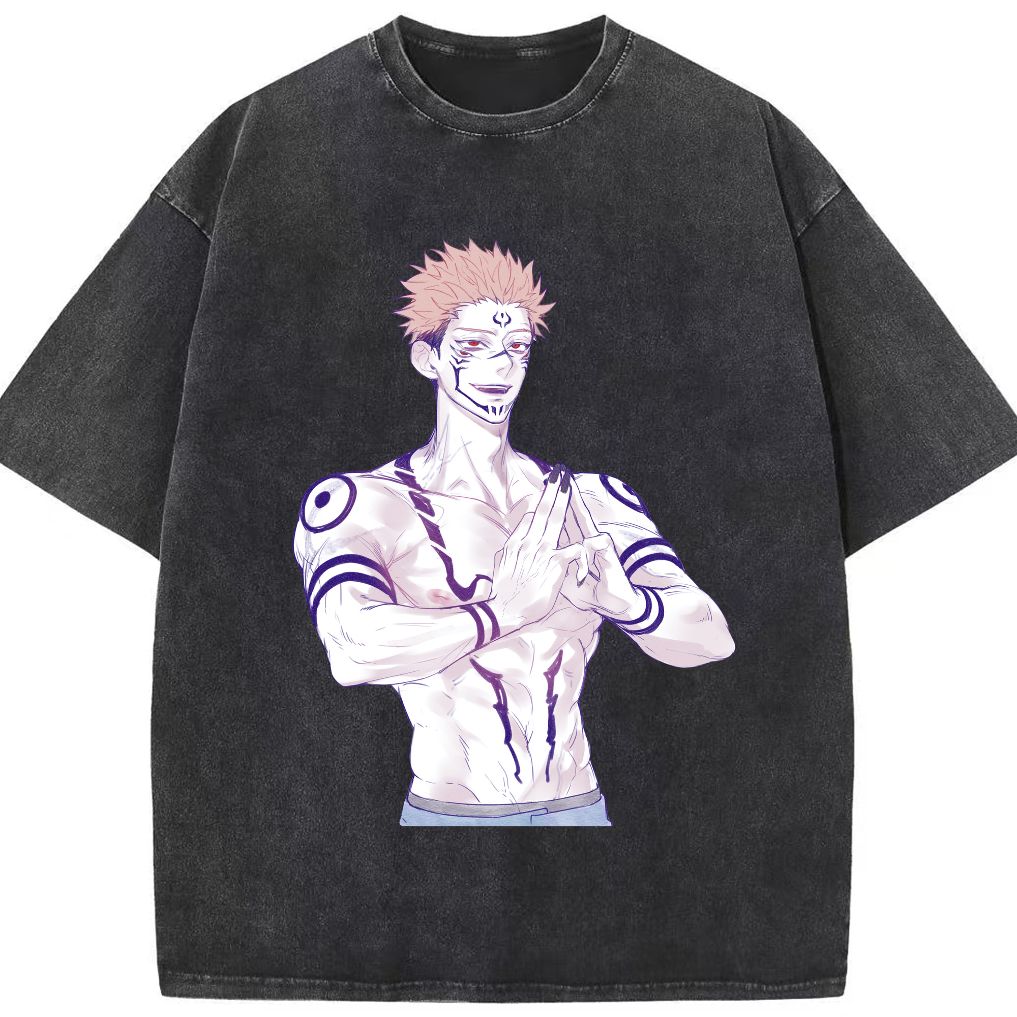 （画像用） 呪術廻戦 Jujutsu Kaisen 綿100% ヴィンテージ風 半袖Tシャツ（フロントプリント）