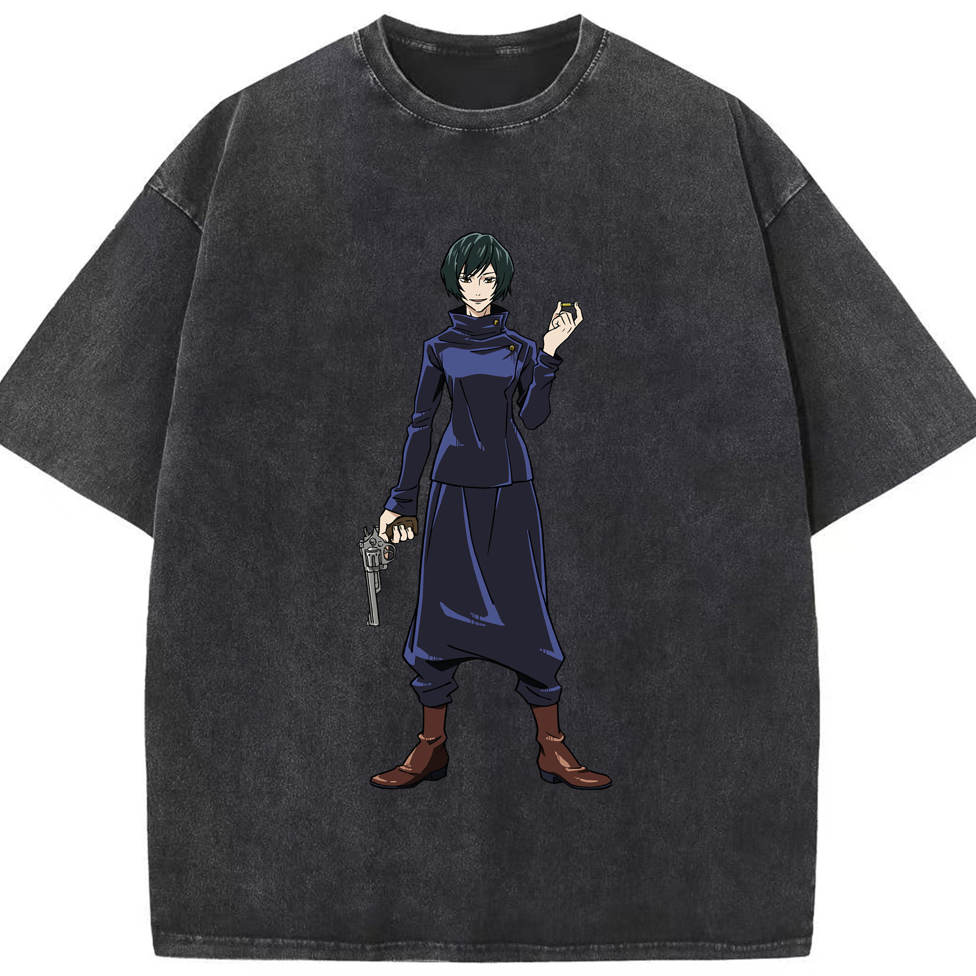 （画像用） 呪術廻戦 Jujutsu Kaisen 綿100% ヴィンテージ風 半袖Tシャツ（フロントプリント）