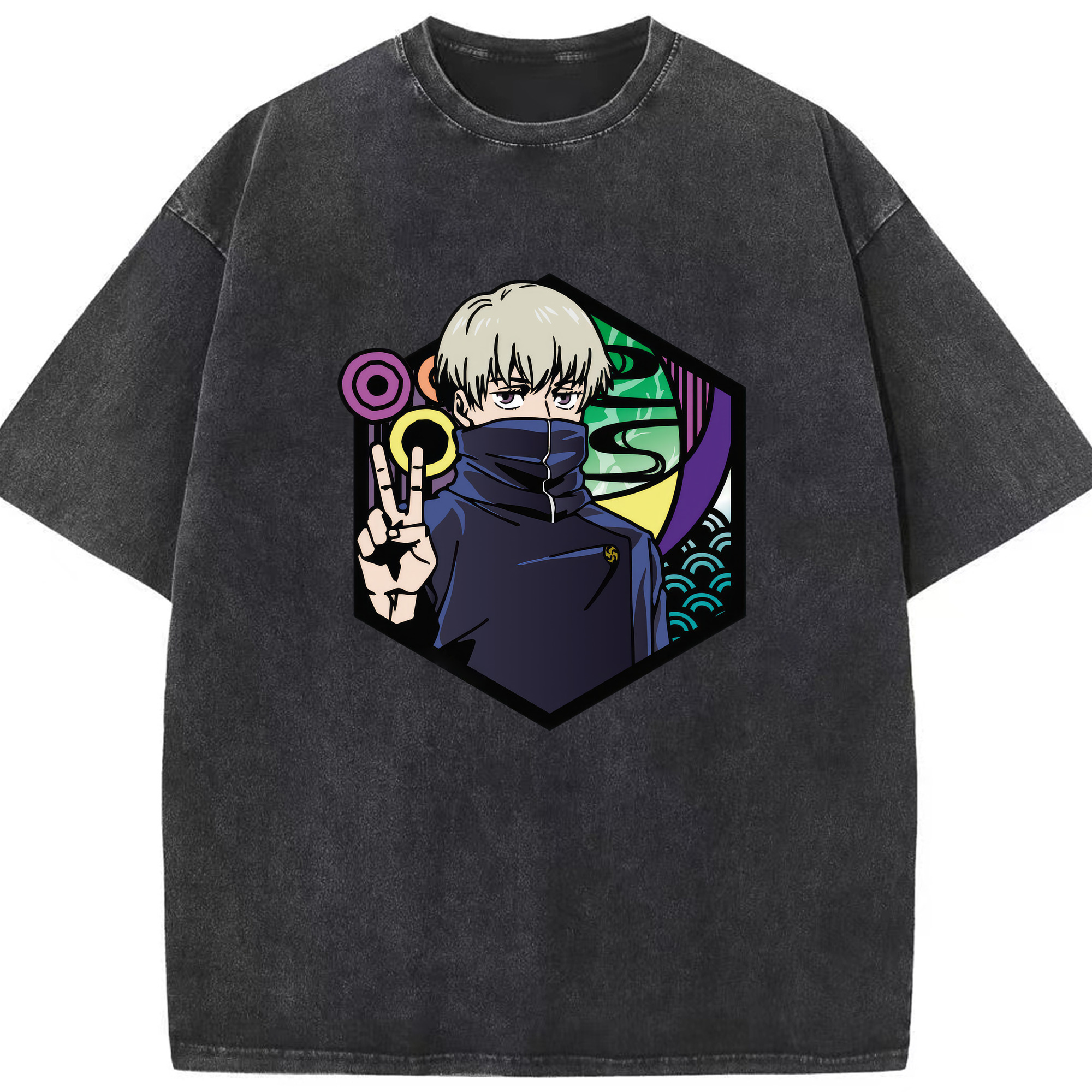 （画像用） 呪術廻戦 Jujutsu Kaisen 綿100% ヴィンテージ風 半袖Tシャツ（フロントプリント）