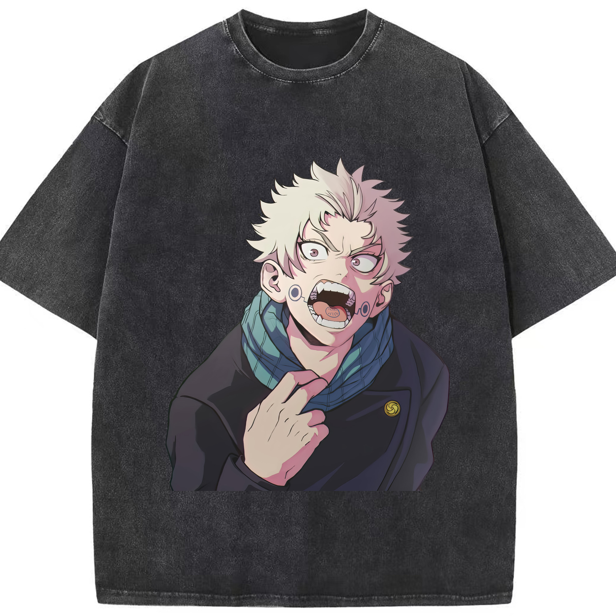 （画像用） 呪術廻戦 Jujutsu Kaisen 綿100% ヴィンテージ風 半袖Tシャツ（フロントプリント）