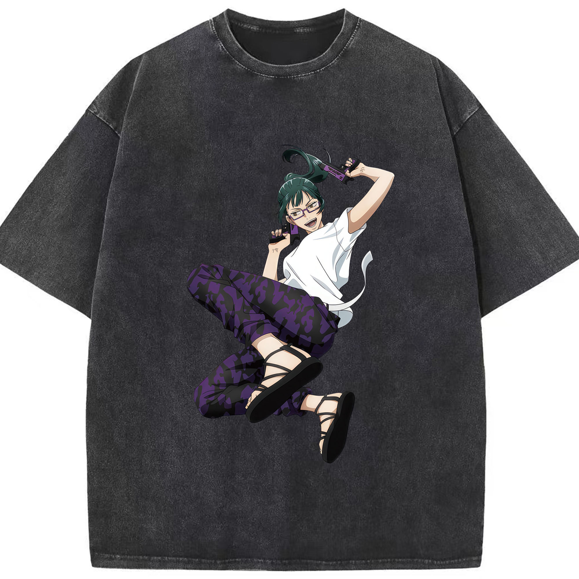 （画像用） 呪術廻戦 Jujutsu Kaisen 綿100% ヴィンテージ風 半袖Tシャツ（フロントプリント）