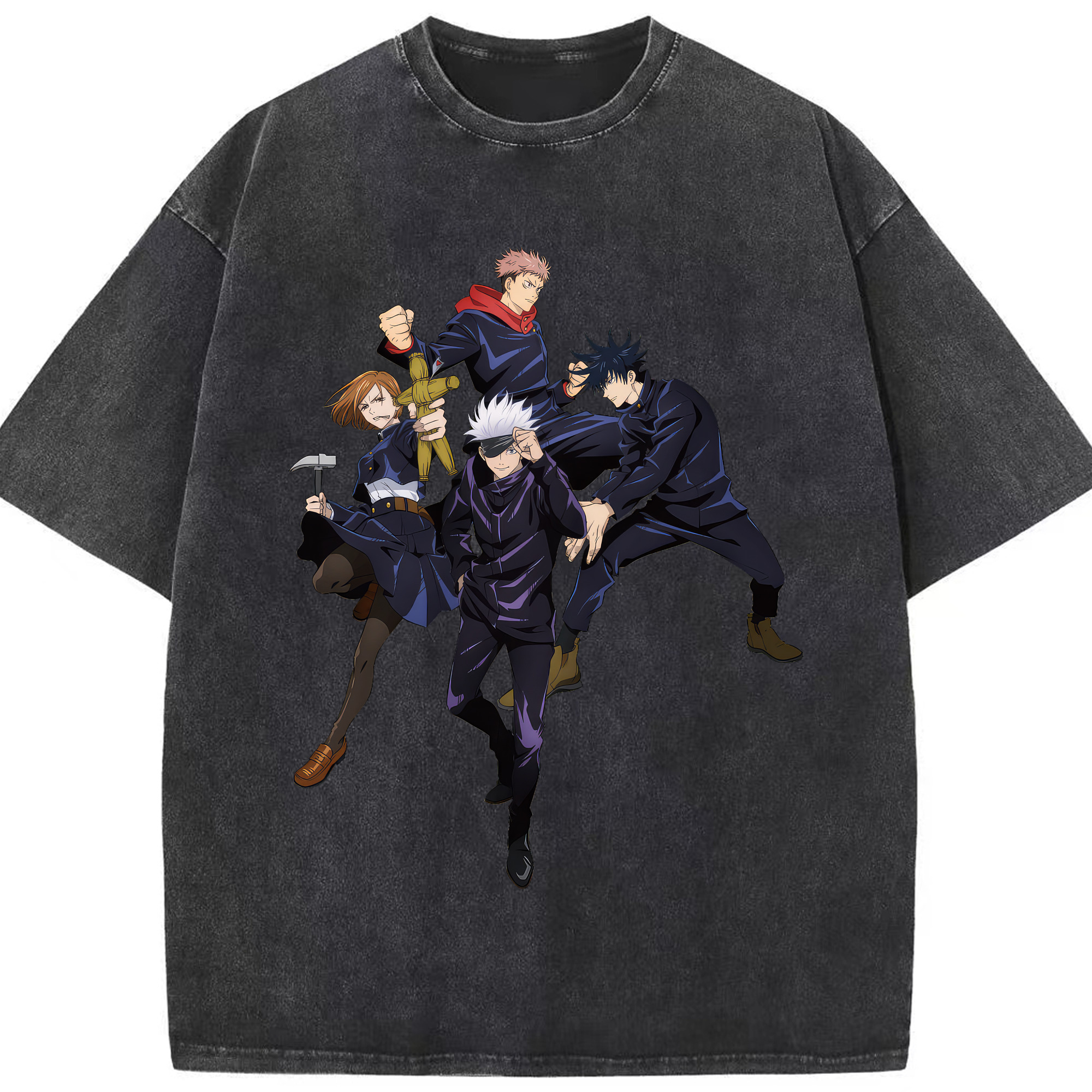 （画像用） 呪術廻戦 Jujutsu Kaisen 綿100% ヴィンテージ風 半袖Tシャツ（フロントプリント）