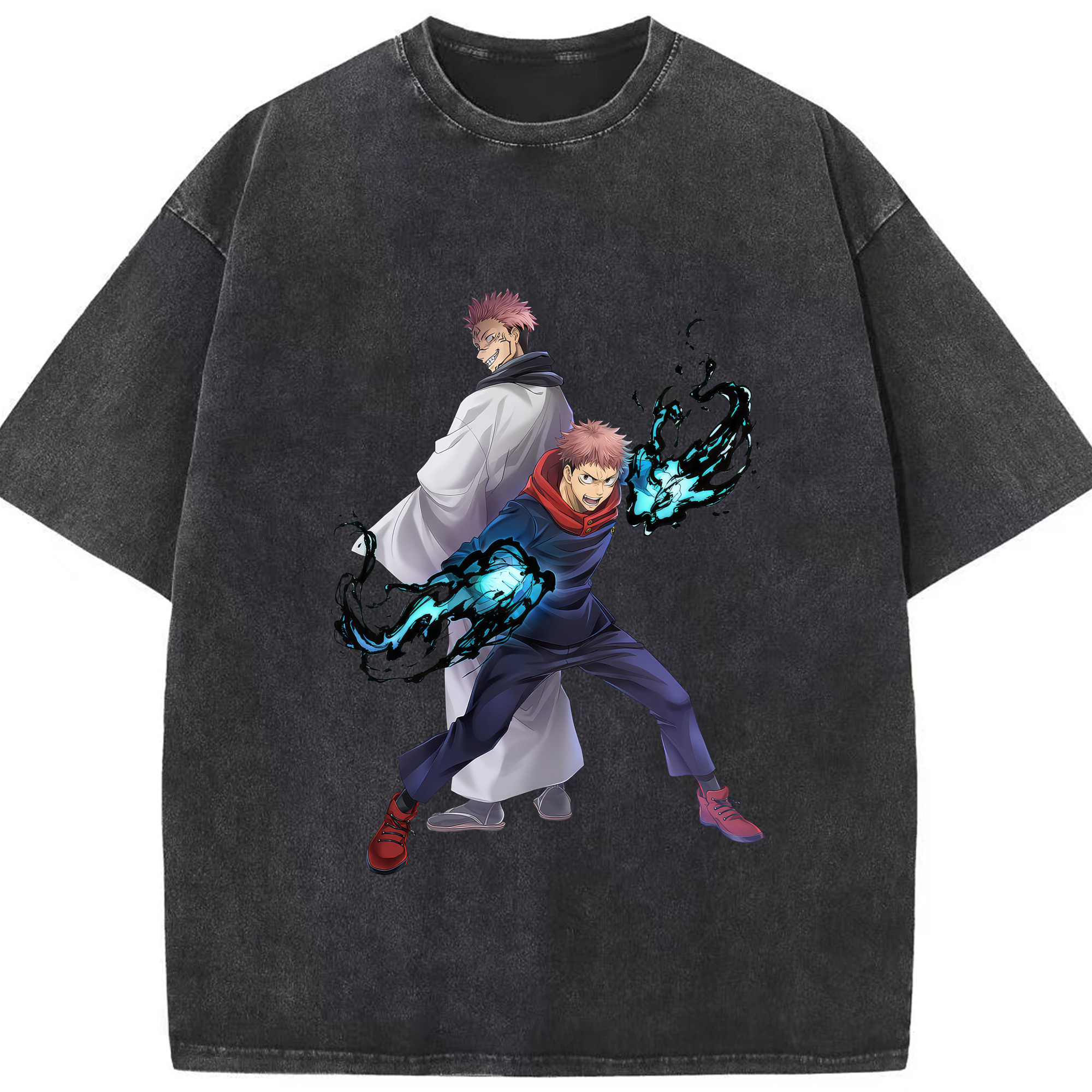 （画像用） 呪術廻戦 Jujutsu Kaisen 綿100% ヴィンテージ風 半袖Tシャツ（フロントプリント）