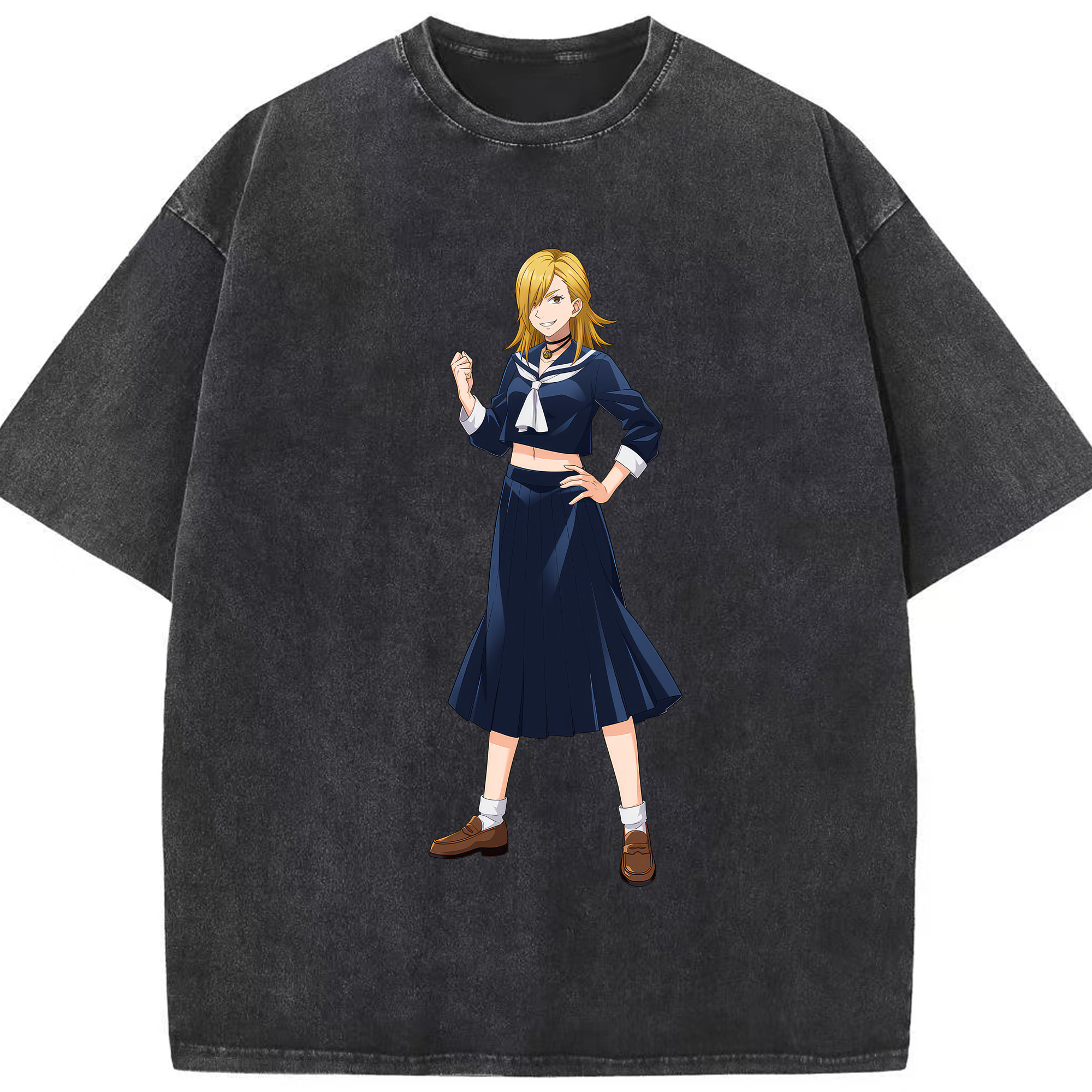 （画像用） 呪術廻戦 Jujutsu Kaisen 綿100% ヴィンテージ風 半袖Tシャツ（フロントプリント）