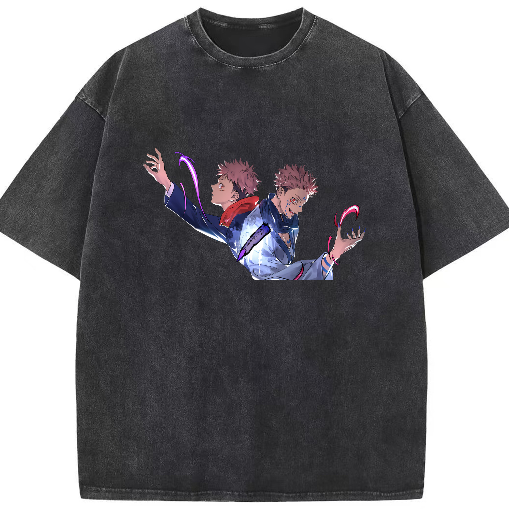 （画像用） 呪術廻戦 Jujutsu Kaisen 綿100% ヴィンテージ風 半袖Tシャツ（フロントプリント）