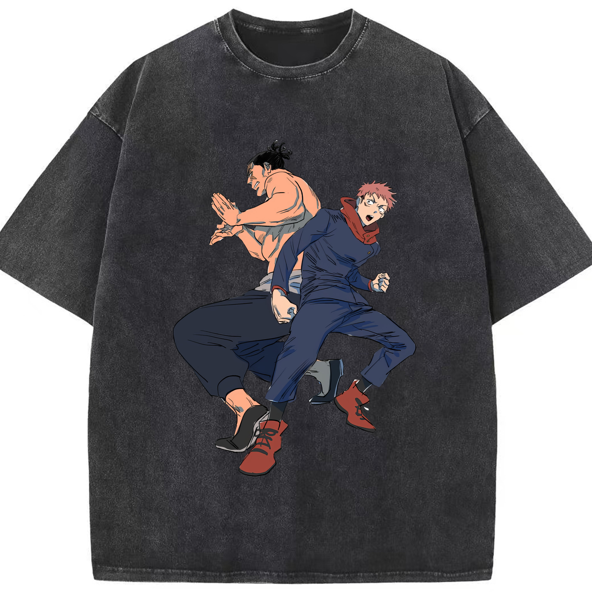 （画像用） 呪術廻戦 Jujutsu Kaisen 綿100% ヴィンテージ風 半袖Tシャツ（フロントプリント）