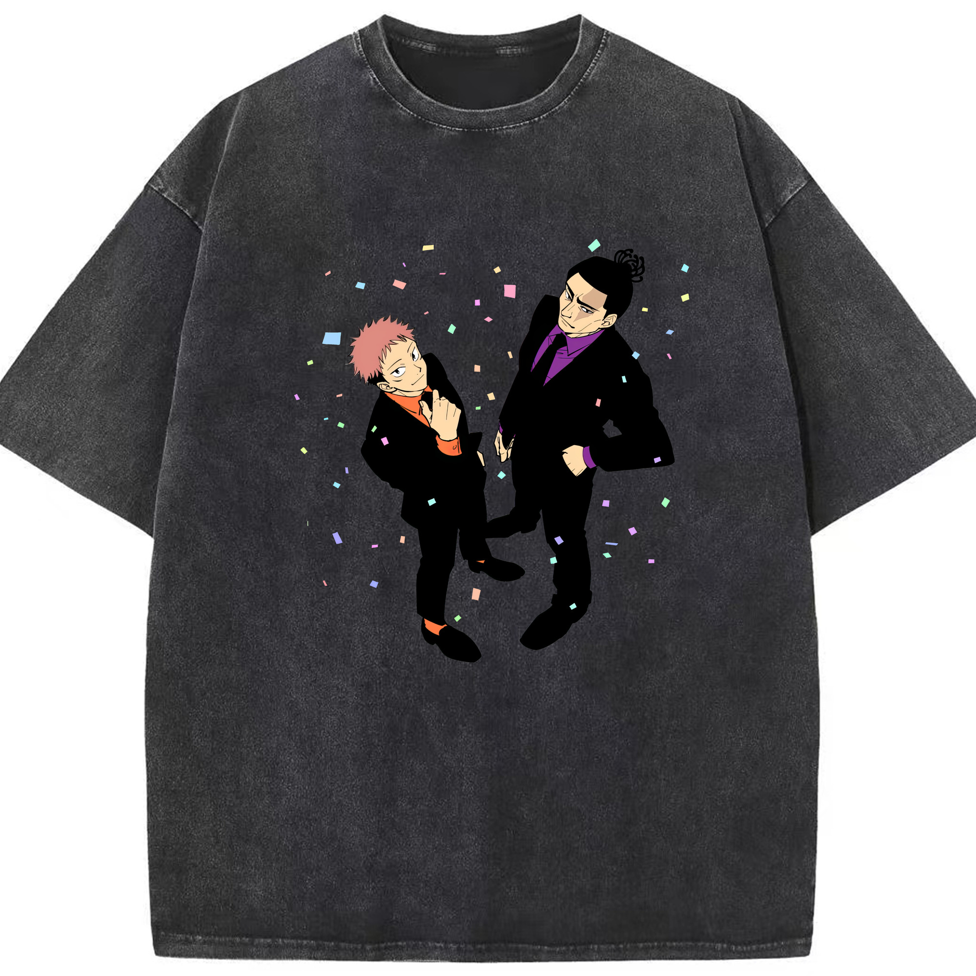 （画像用） 呪術廻戦 Jujutsu Kaisen 綿100% ヴィンテージ風 半袖Tシャツ（フロントプリント）