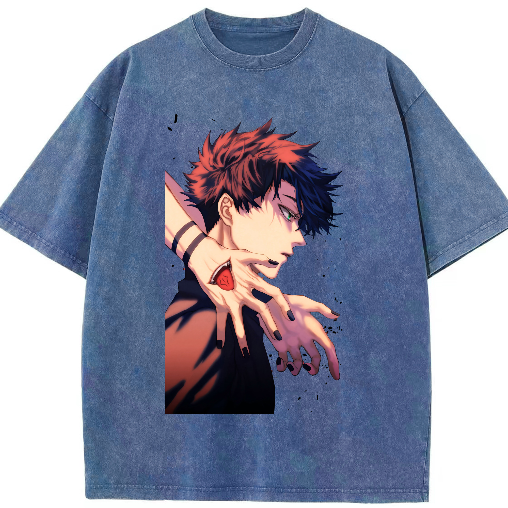 （画像用） 呪術廻戦 Jujutsu Kaisen 綿100% ヴィンテージ風 半袖Tシャツ（フロントプリント）