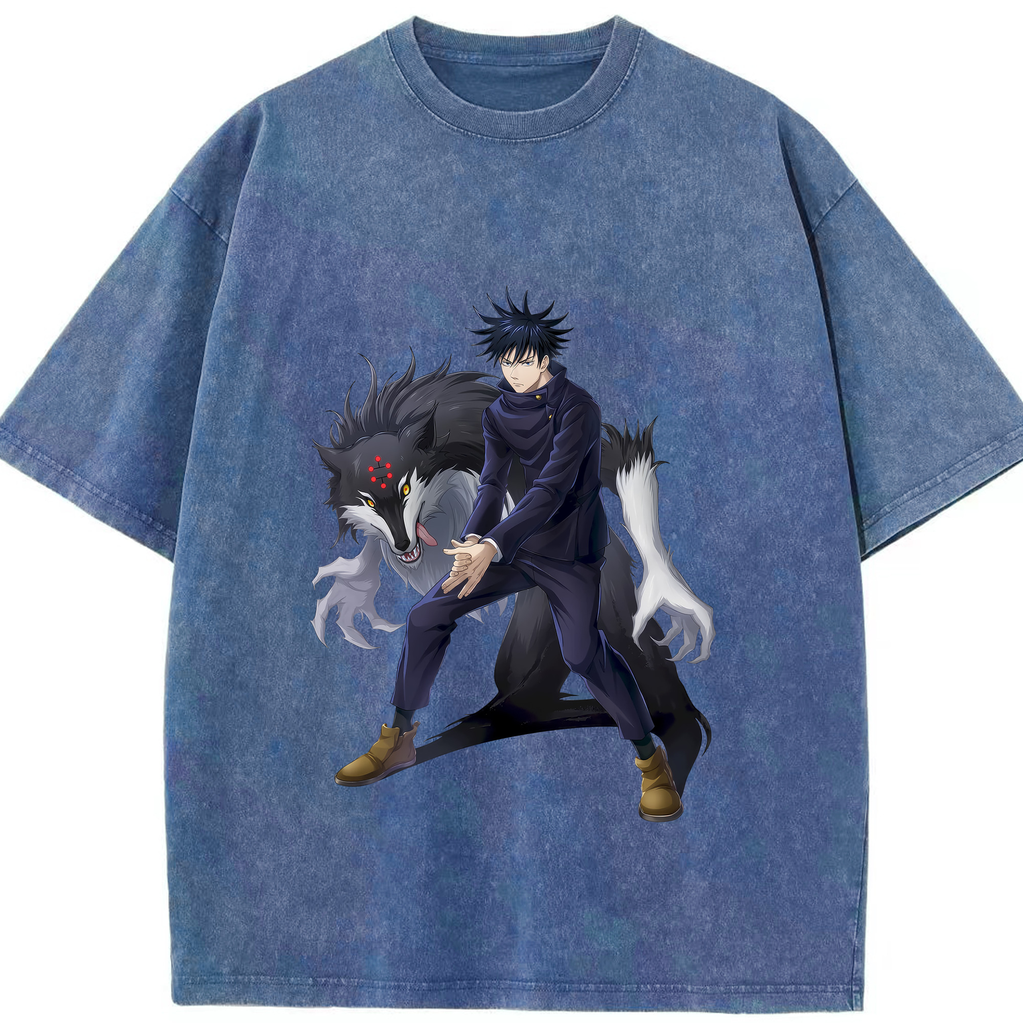 （画像用） 呪術廻戦 Jujutsu Kaisen 綿100% ヴィンテージ風 半袖Tシャツ（フロントプリント）