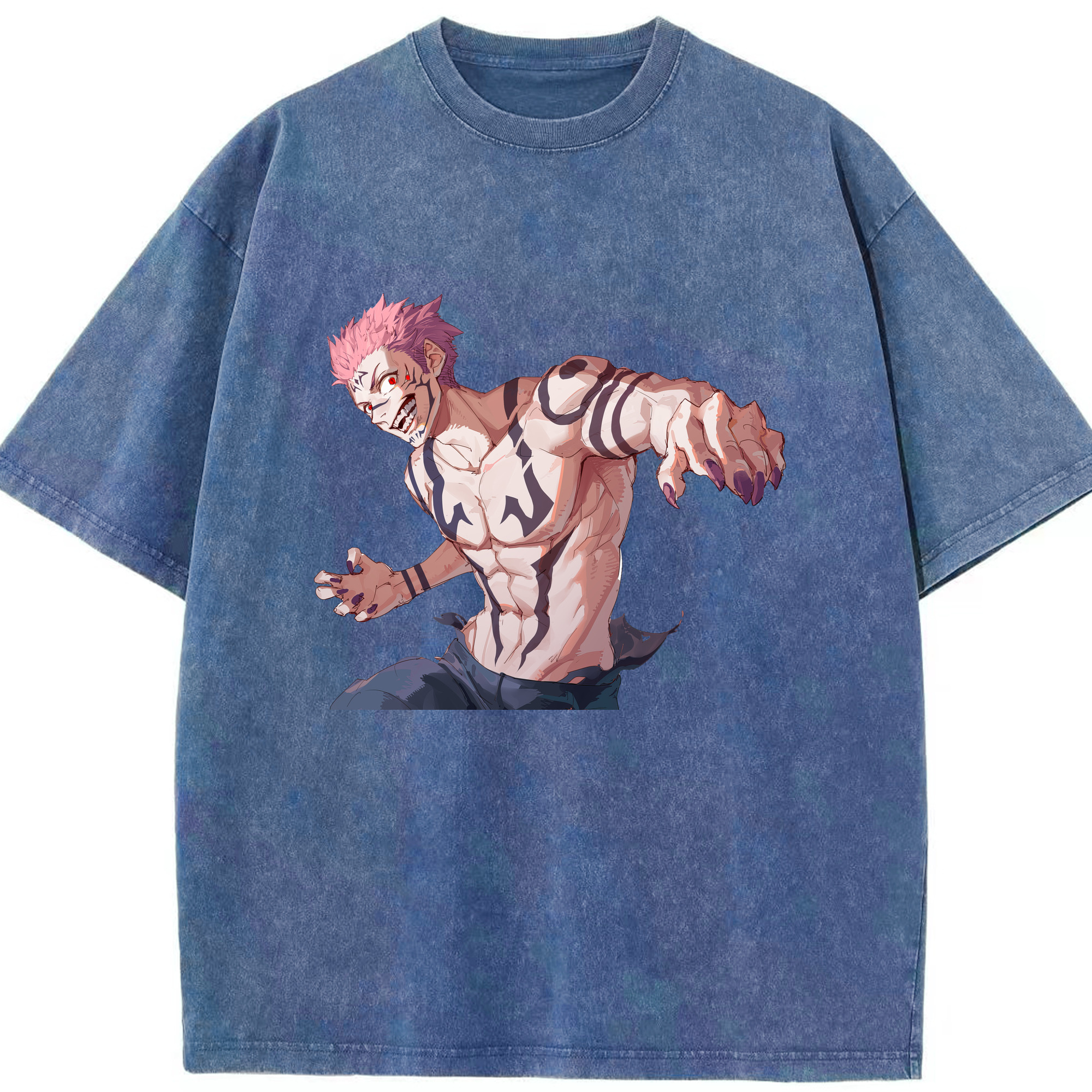 （画像用） 呪術廻戦 Jujutsu Kaisen 綿100% ヴィンテージ風 半袖Tシャツ（フロントプリント）