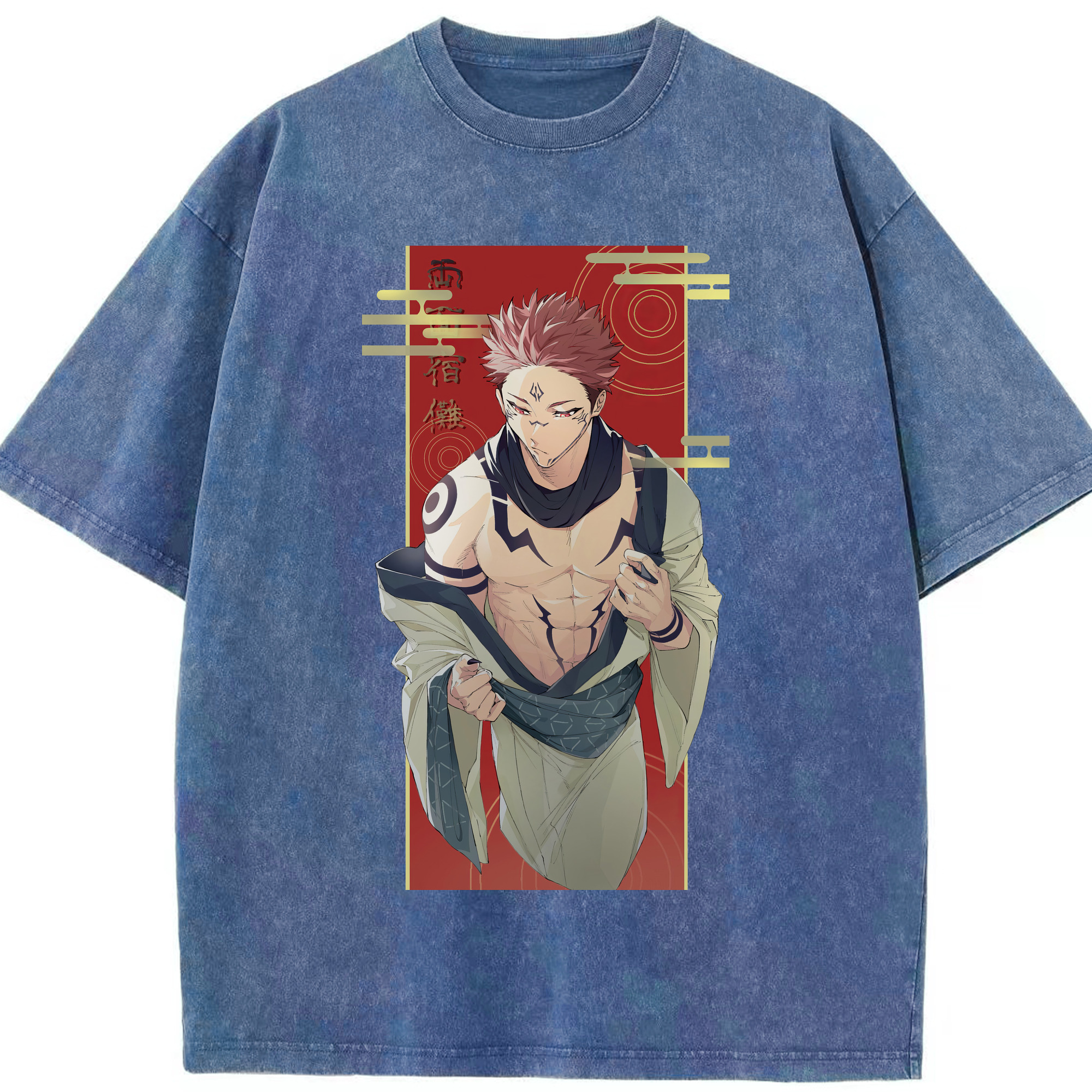 （画像用） 呪術廻戦 Jujutsu Kaisen 綿100% ヴィンテージ風 半袖Tシャツ（フロントプリント）