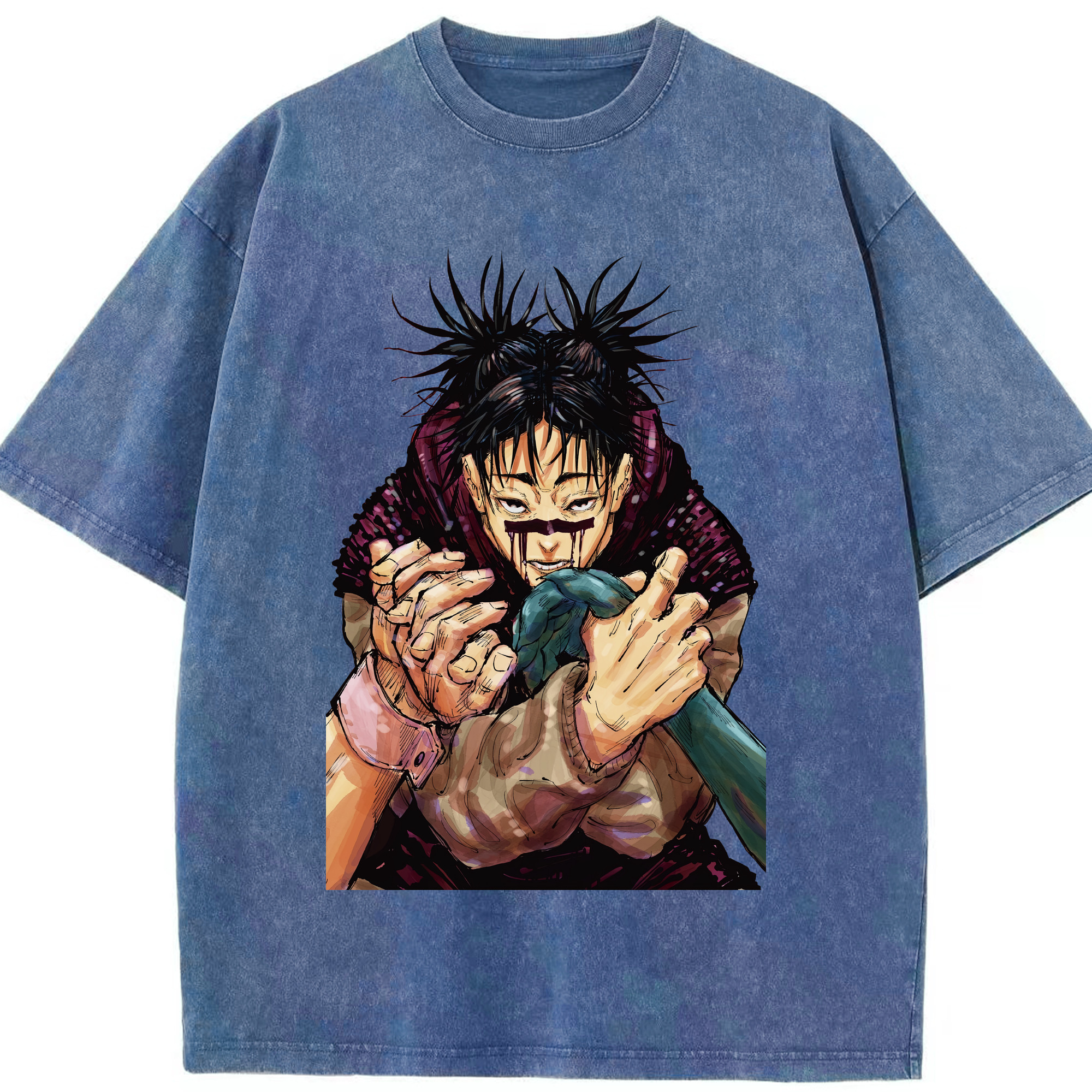 （画像用） 呪術廻戦 Jujutsu Kaisen 綿100% ヴィンテージ風 半袖Tシャツ（フロントプリント）