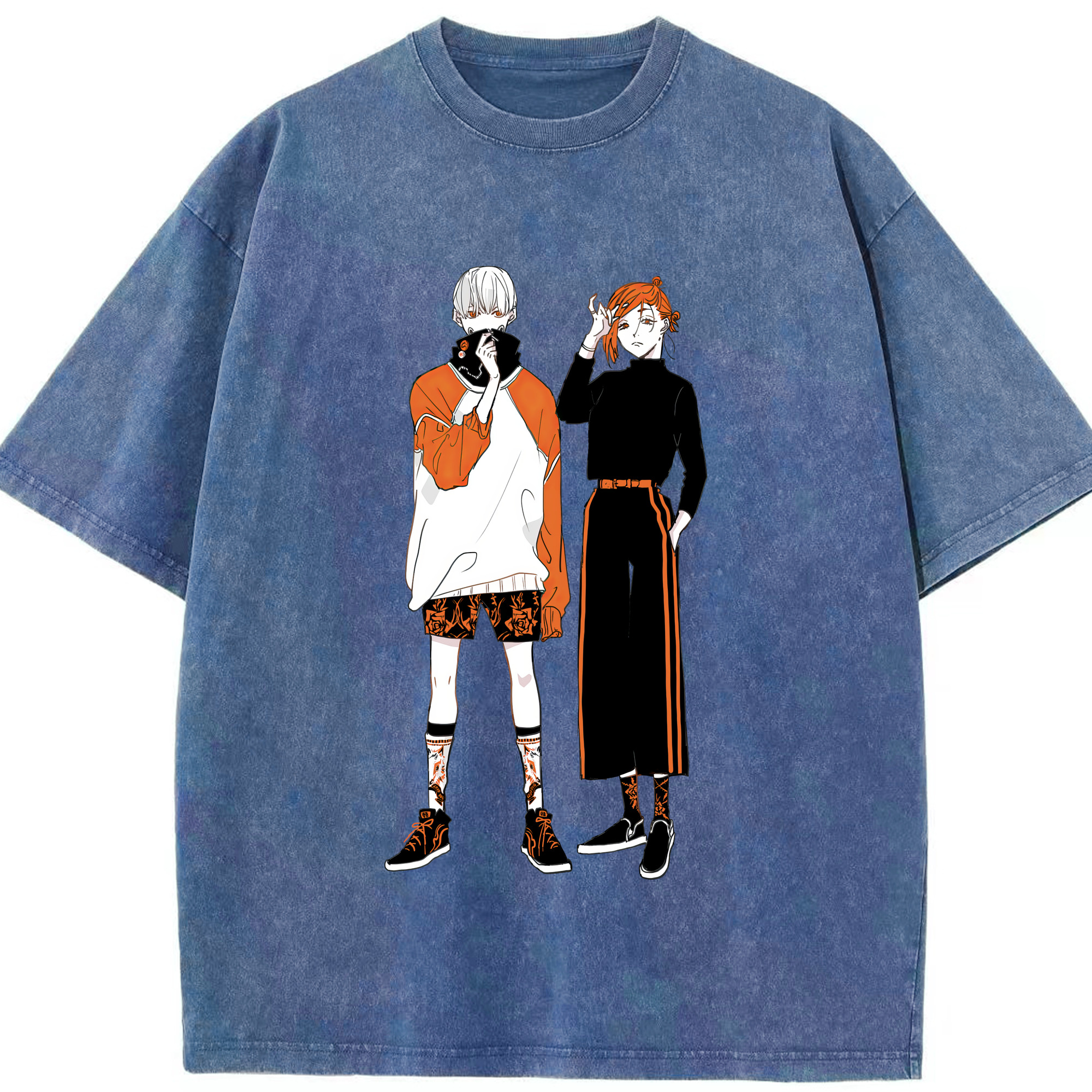 （画像用） 呪術廻戦 Jujutsu Kaisen 綿100% ヴィンテージ風 半袖Tシャツ（フロントプリント）