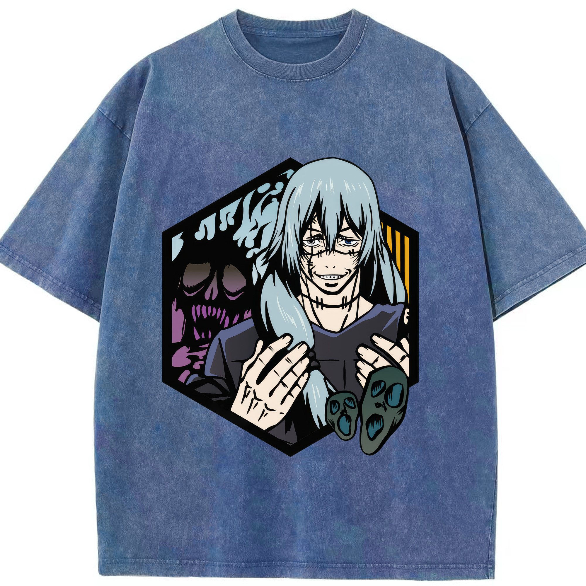 （画像用） 呪術廻戦 Jujutsu Kaisen 綿100% ヴィンテージ風 半袖Tシャツ（フロントプリント）