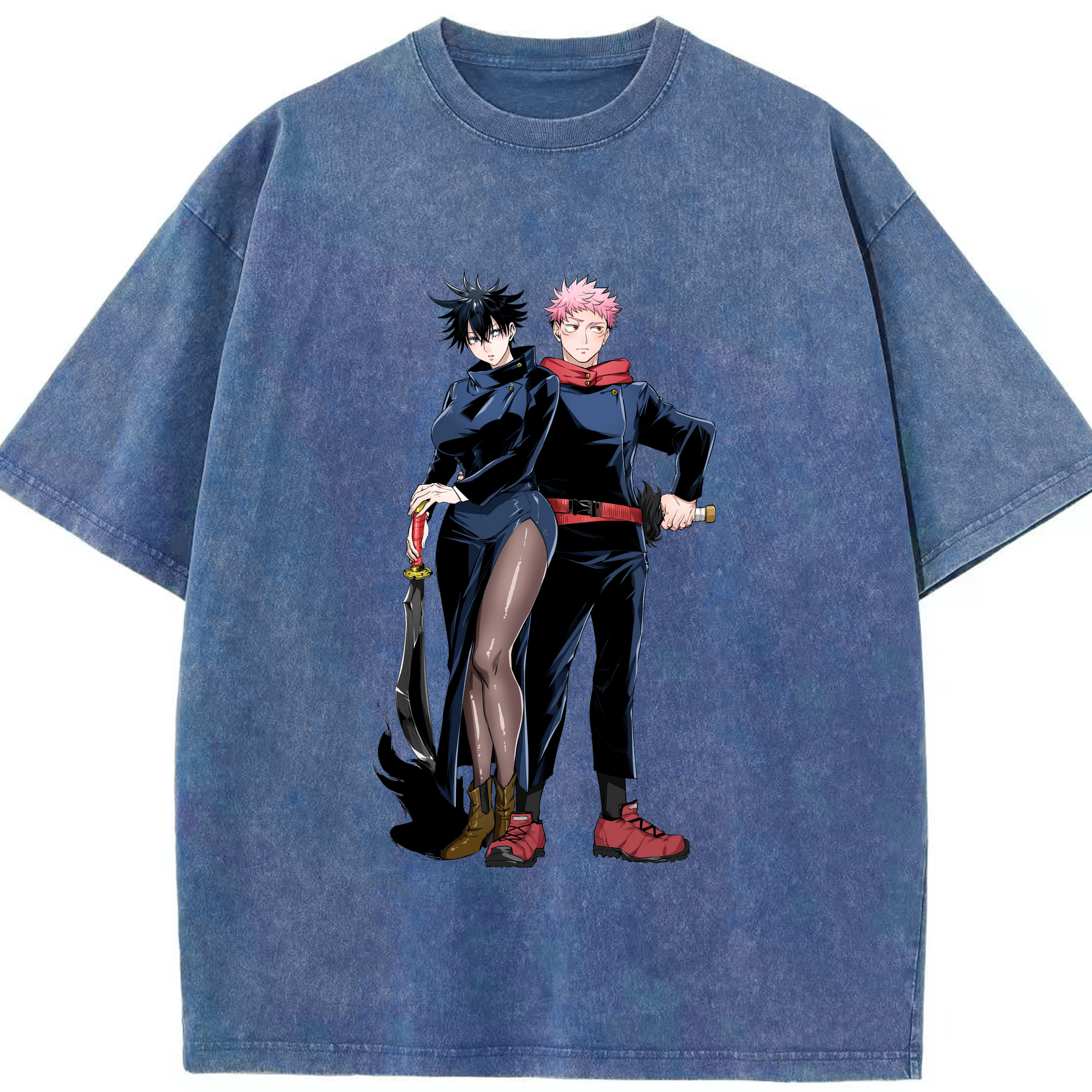 （画像用） 呪術廻戦 Jujutsu Kaisen 綿100% ヴィンテージ風 半袖Tシャツ（フロントプリント）