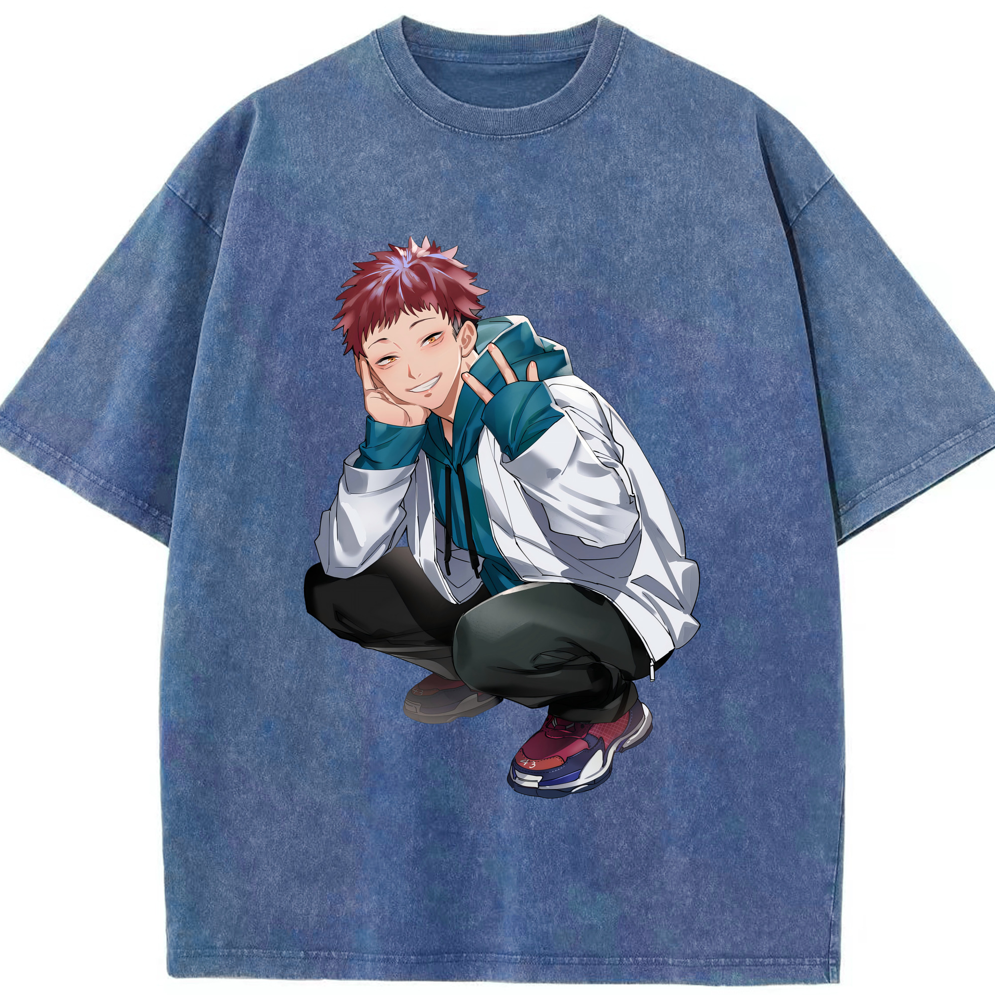 （画像用） 呪術廻戦 Jujutsu Kaisen 綿100% ヴィンテージ風 半袖Tシャツ（フロントプリント）