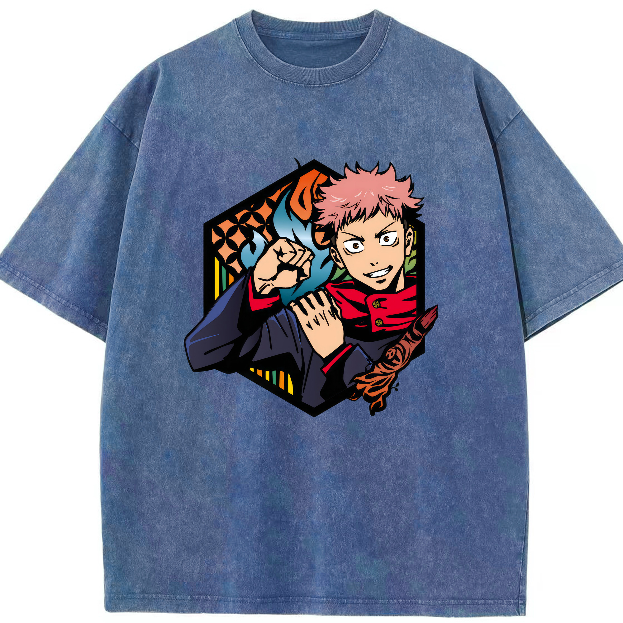 （画像用） 呪術廻戦 Jujutsu Kaisen 綿100% ヴィンテージ風 半袖Tシャツ（フロントプリント）