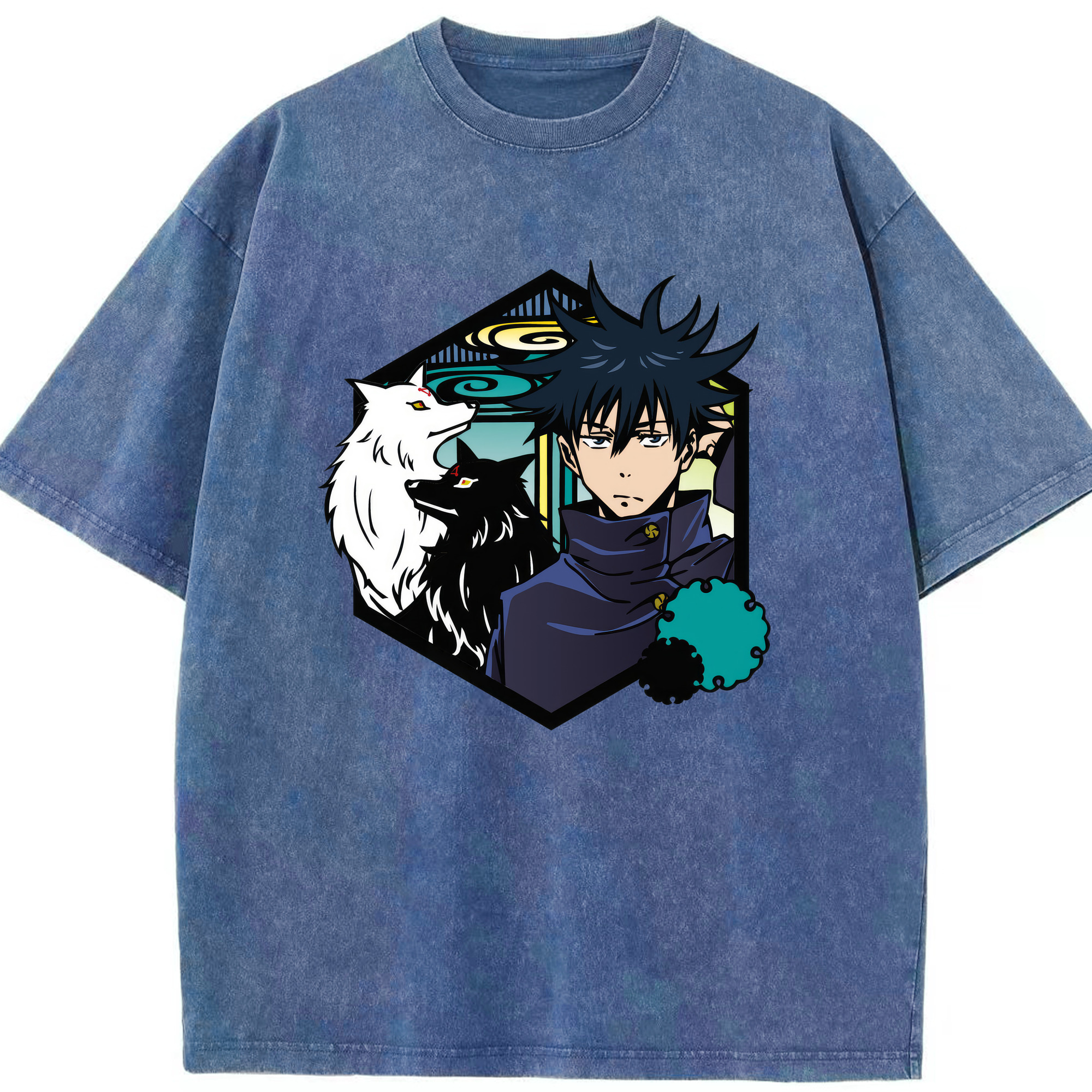 （画像用） 呪術廻戦 Jujutsu Kaisen 綿100% ヴィンテージ風 半袖Tシャツ（フロントプリント）