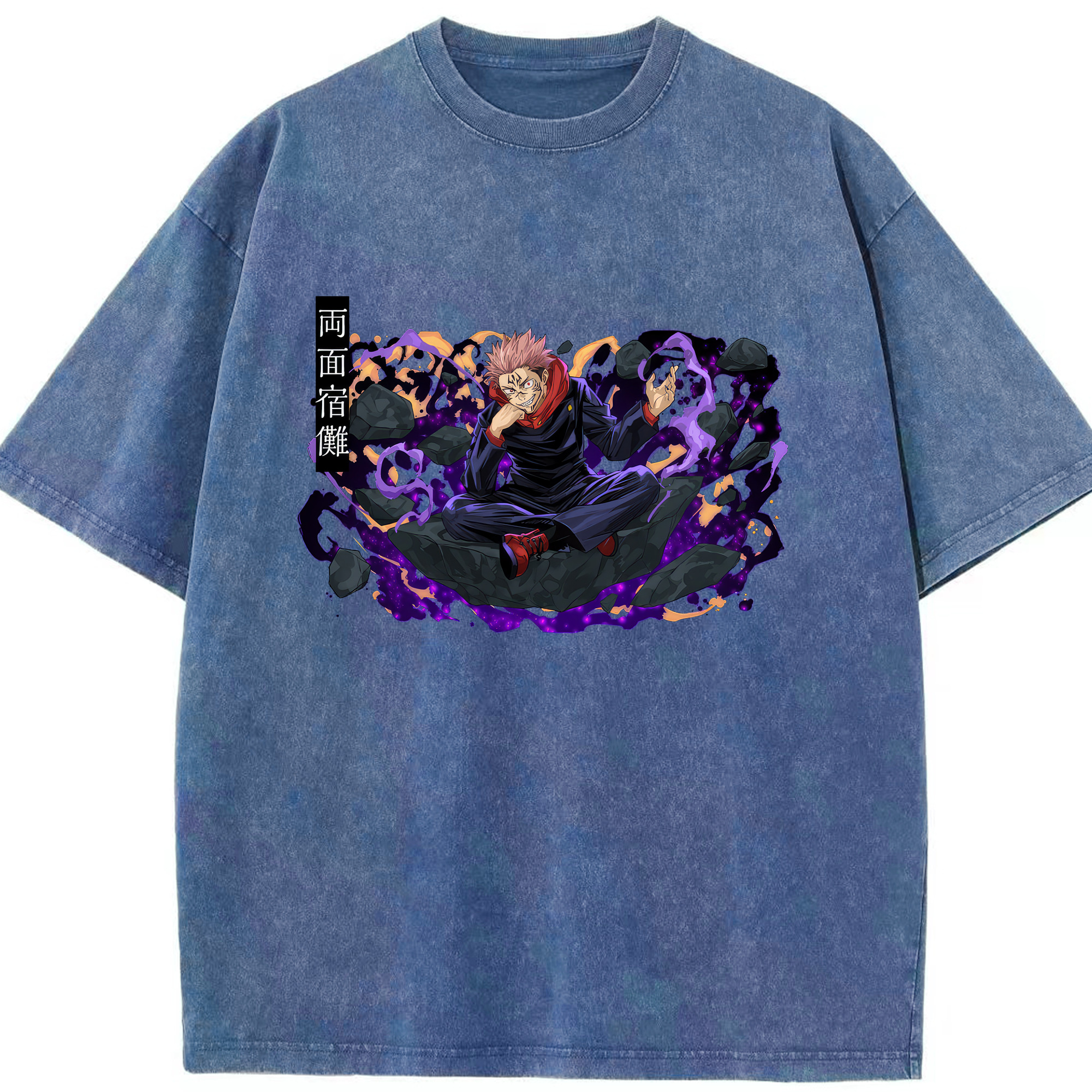 （画像用） 呪術廻戦 Jujutsu Kaisen 綿100% ヴィンテージ風 半袖Tシャツ（フロントプリント）