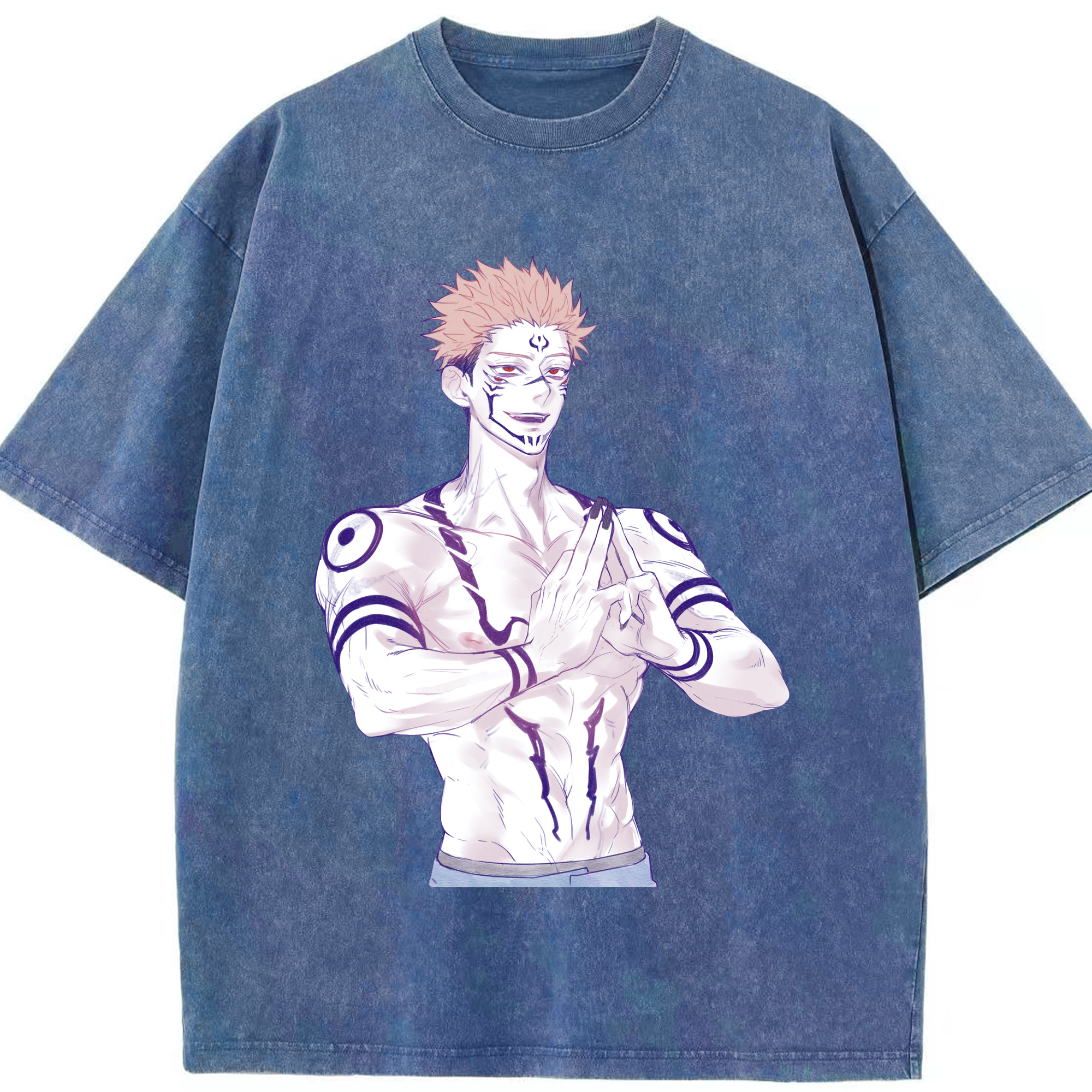 （画像用） 呪術廻戦 Jujutsu Kaisen 綿100% ヴィンテージ風 半袖Tシャツ（フロントプリント）