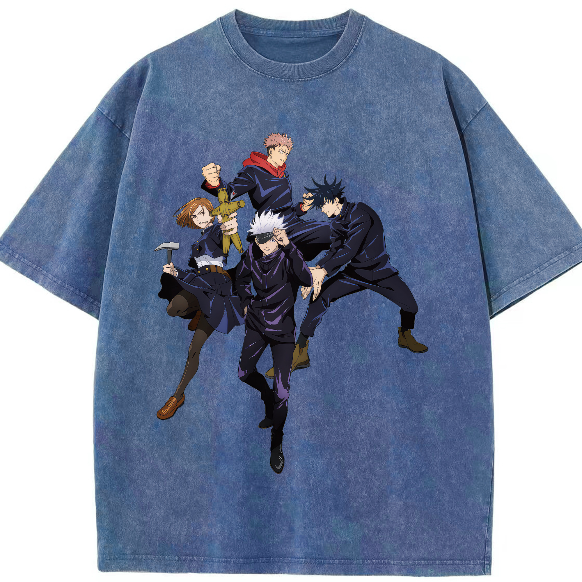 （画像用） 呪術廻戦 Jujutsu Kaisen 綿100% ヴィンテージ風 半袖Tシャツ（フロントプリント）