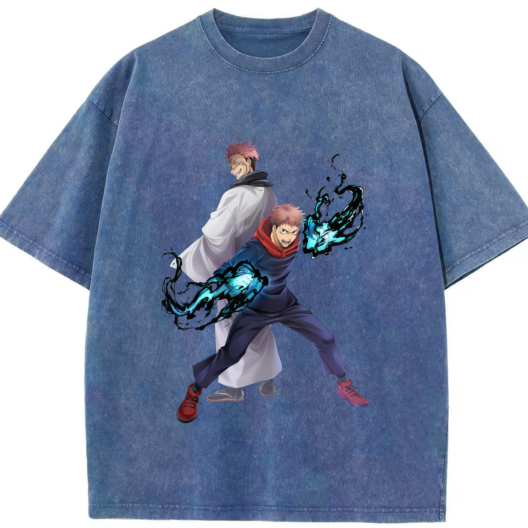 （画像用） 呪術廻戦 Jujutsu Kaisen 綿100% ヴィンテージ風 半袖Tシャツ（フロントプリント）