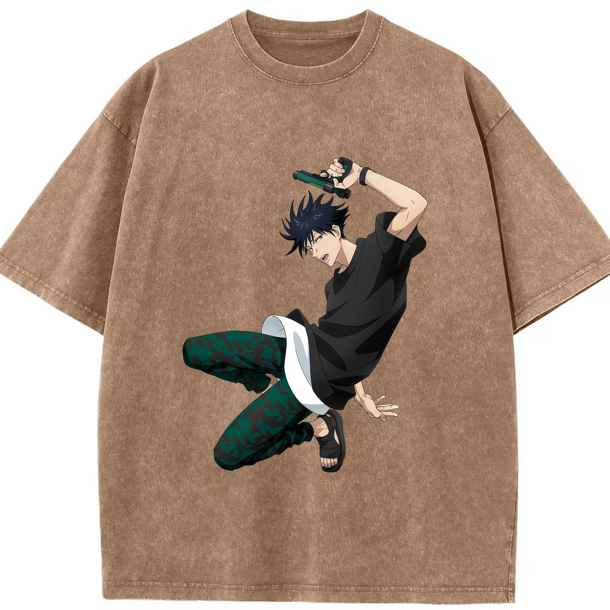 （画像用） 呪術廻戦 Jujutsu Kaisen 綿100% ヴィンテージ風 半袖Tシャツ（フロントプリント）