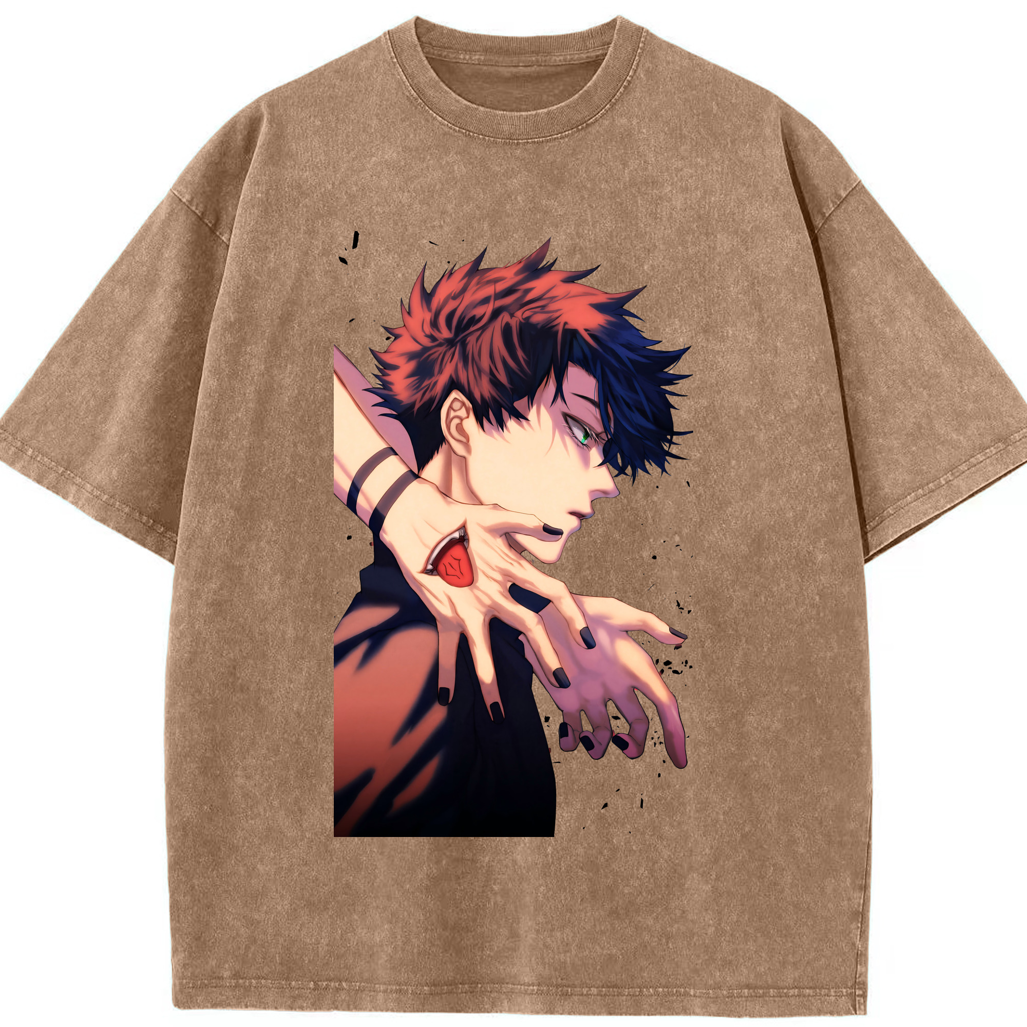 （画像用） 呪術廻戦 Jujutsu Kaisen 綿100% ヴィンテージ風 半袖Tシャツ（フロントプリント）