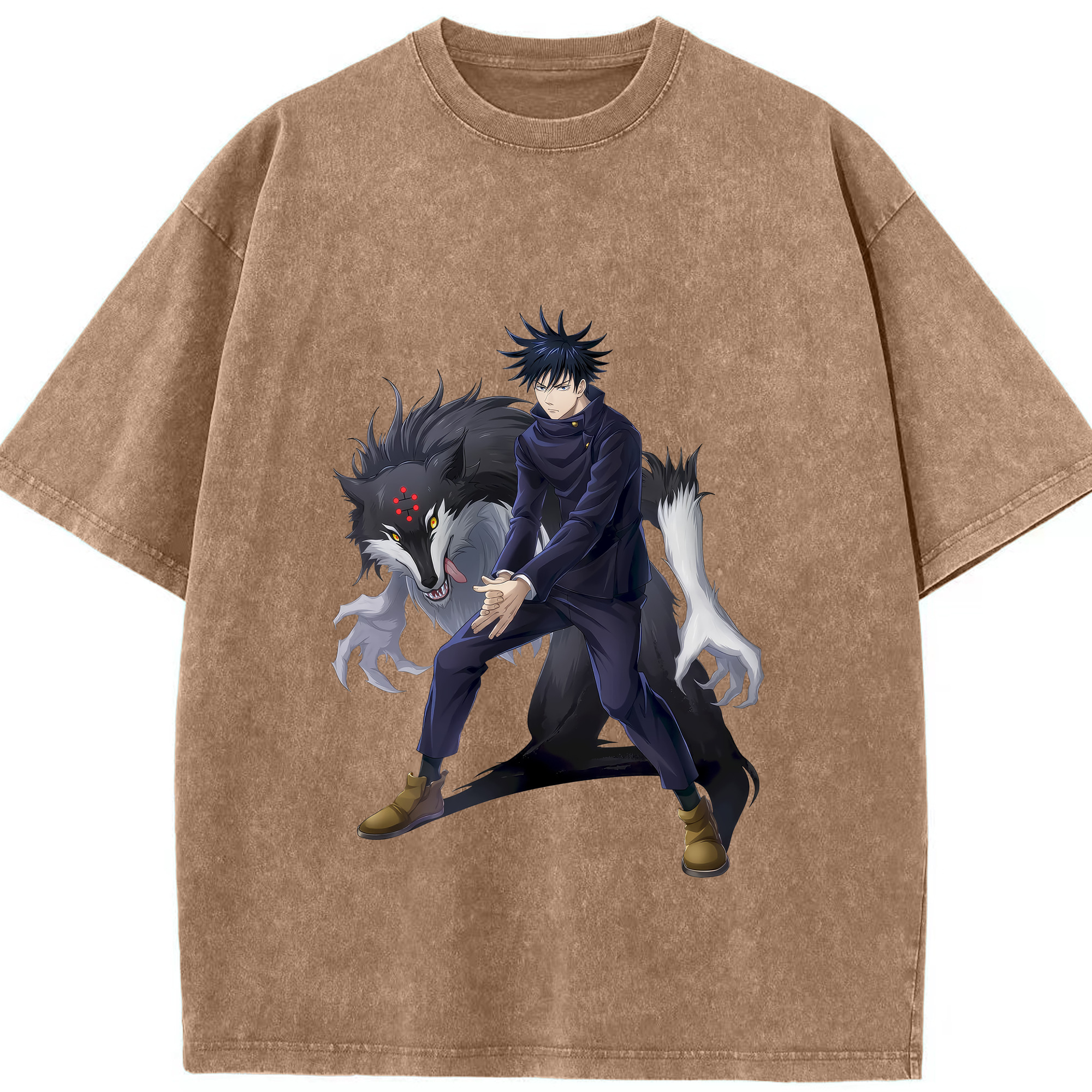 （画像用） 呪術廻戦 Jujutsu Kaisen 綿100% ヴィンテージ風 半袖Tシャツ（フロントプリント）