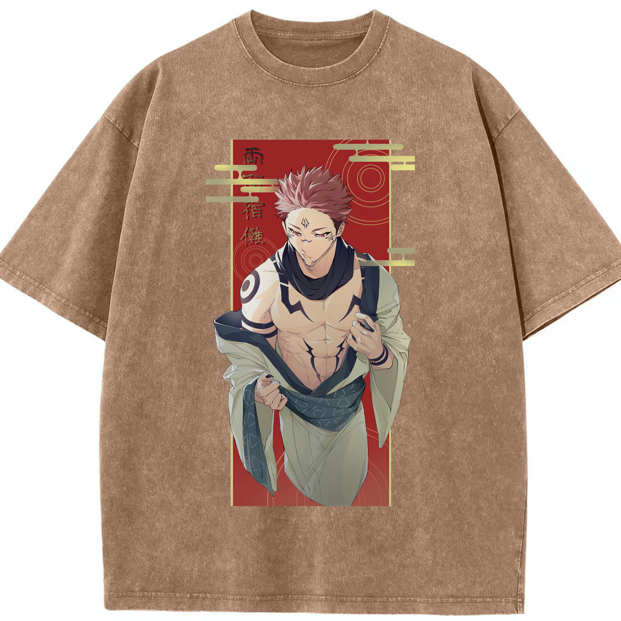 （画像用） 呪術廻戦 Jujutsu Kaisen 綿100% ヴィンテージ風 半袖Tシャツ（フロントプリント）