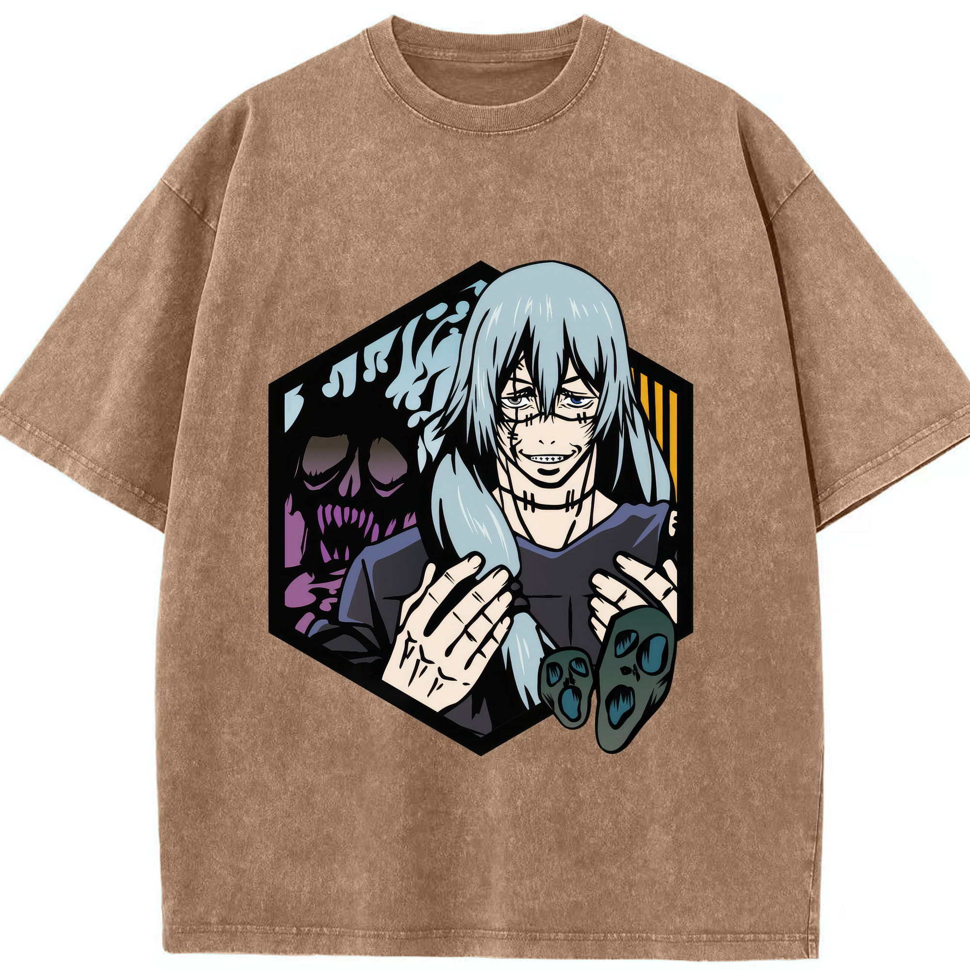 （画像用） 呪術廻戦 Jujutsu Kaisen 綿100% ヴィンテージ風 半袖Tシャツ（フロントプリント）