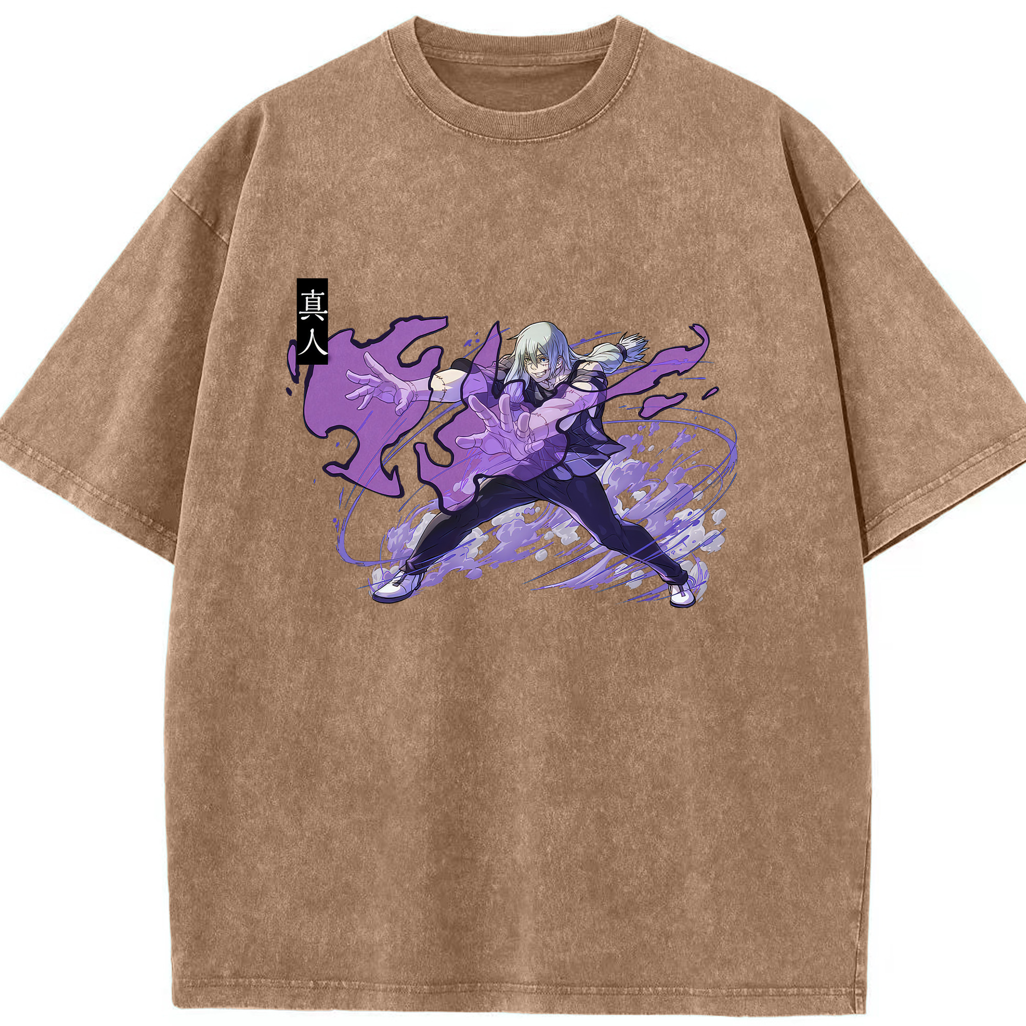（画像用） 呪術廻戦 Jujutsu Kaisen 綿100% ヴィンテージ風 半袖Tシャツ（フロントプリント）